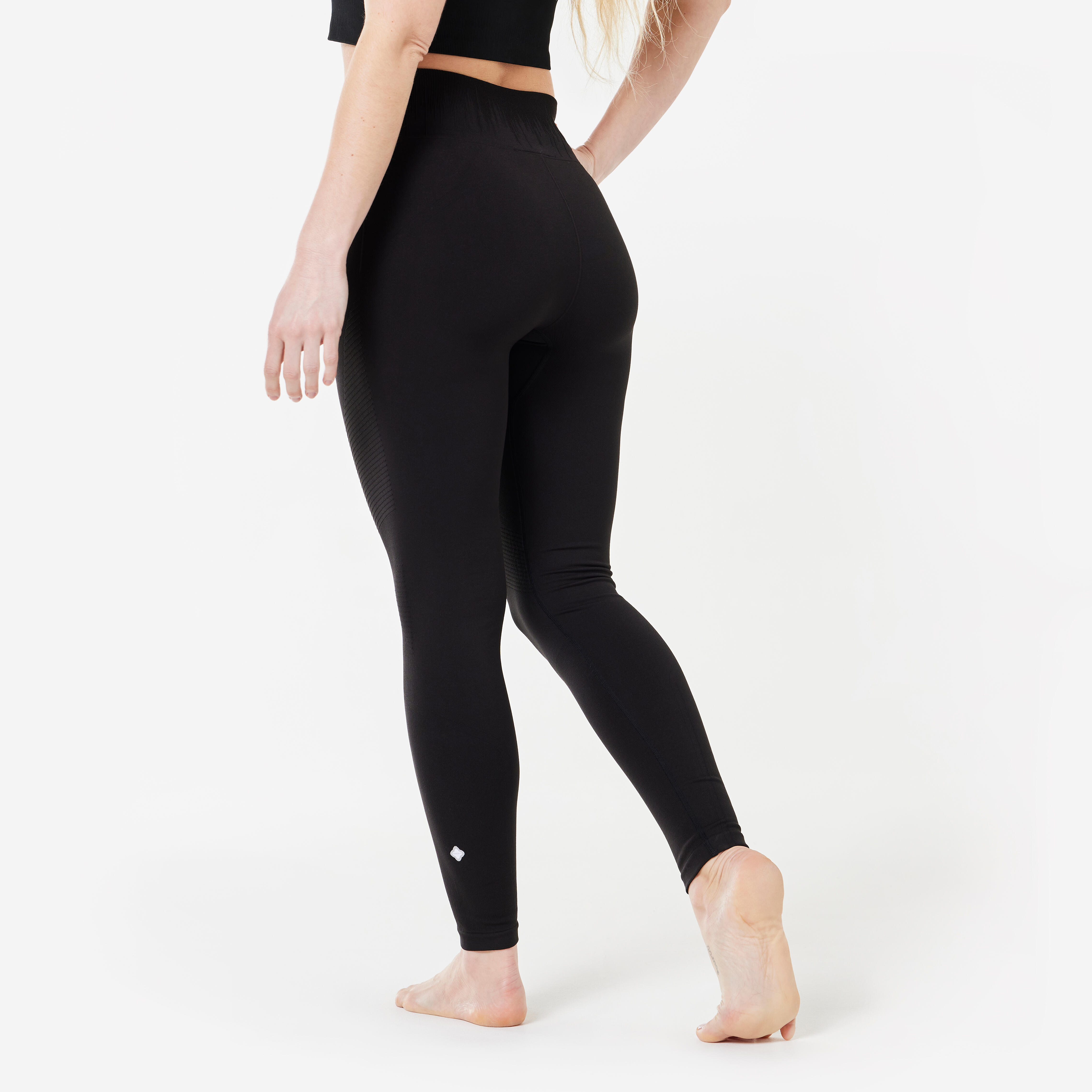 LEGGINGS NERI LUNGHI DA YOGA SENZA CUCITURE