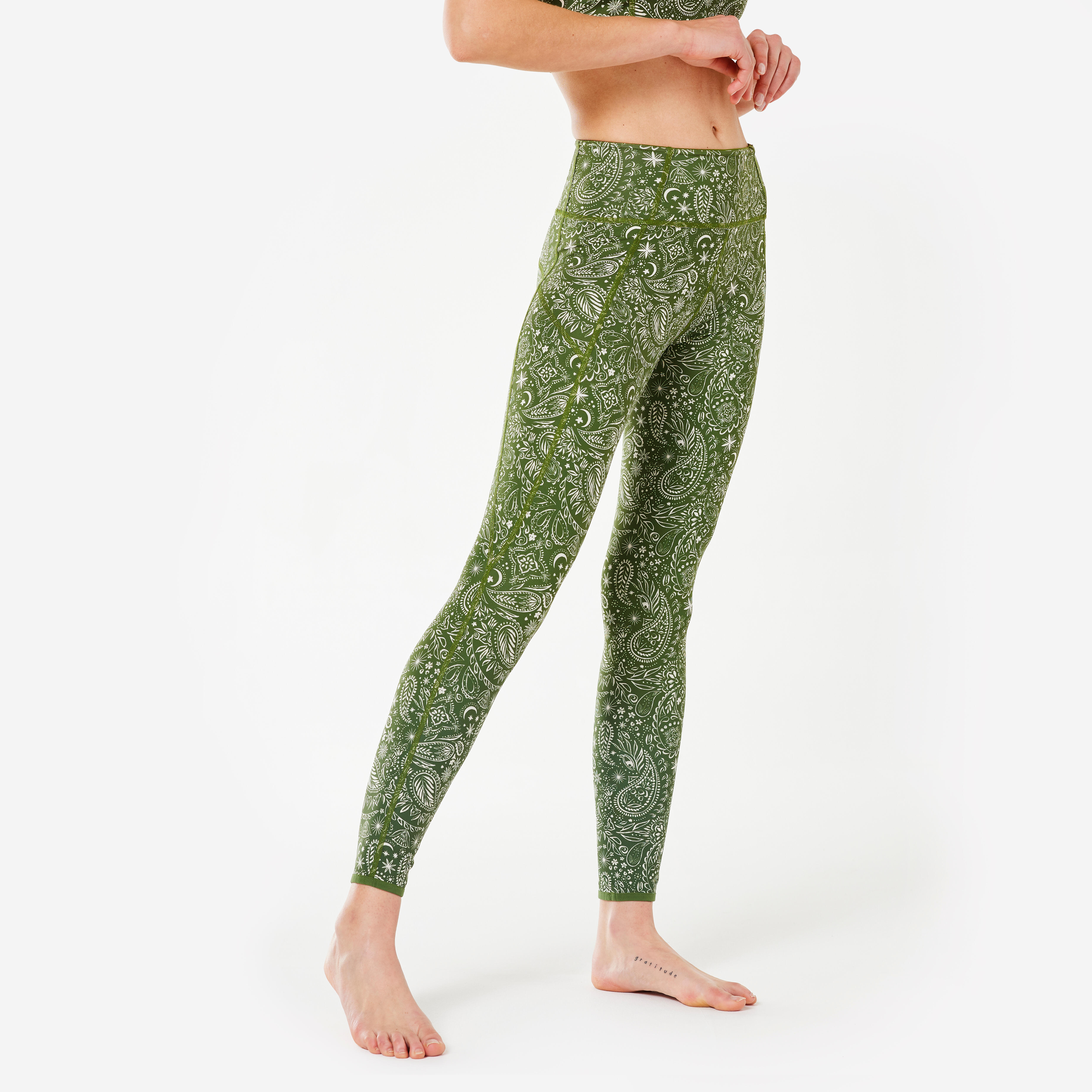 Women s High Waisted Ultra Soft Yoga Leggings Green KIMJALY Decathlon