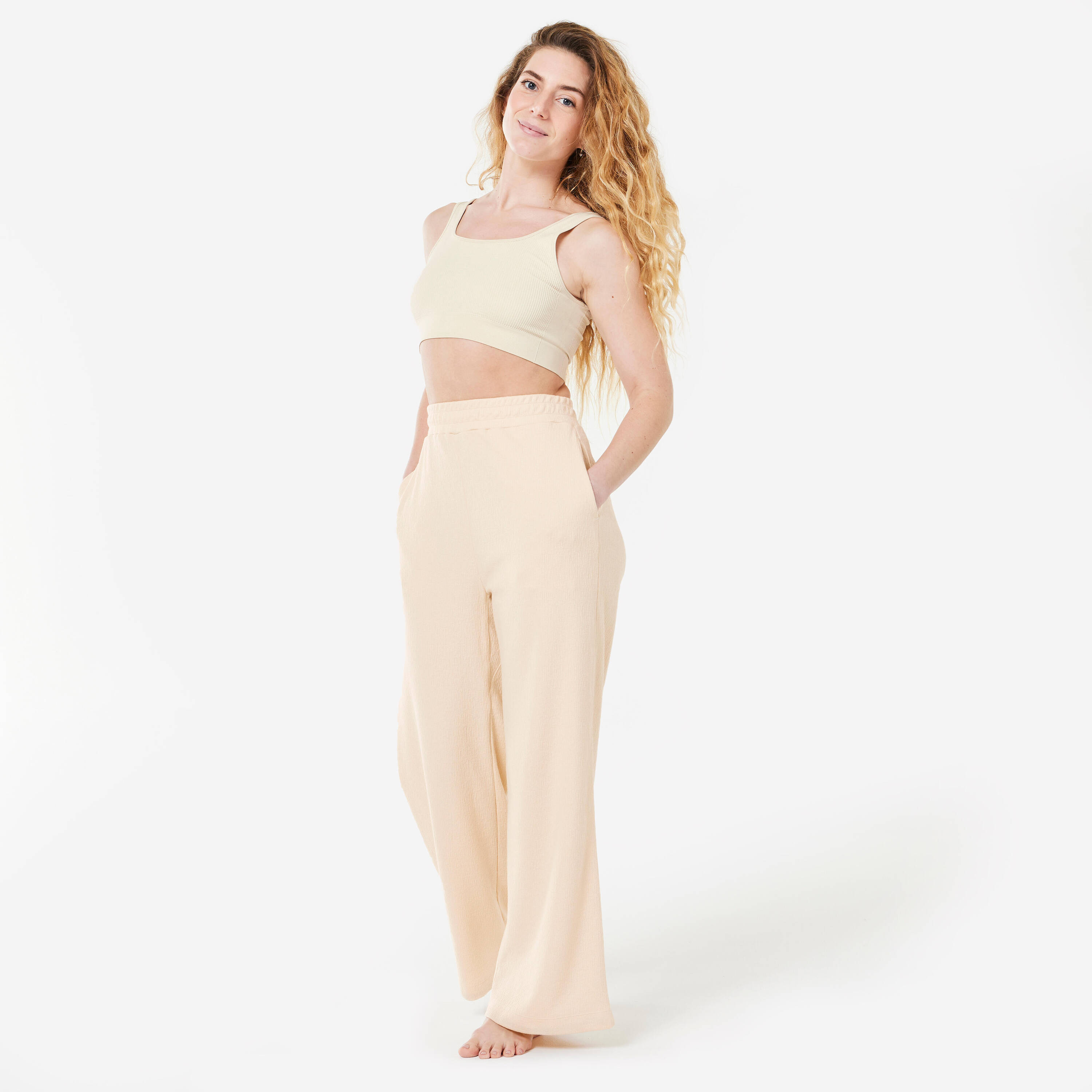 Women's Yoga Retreat Bottoms - Cream Beige -  2