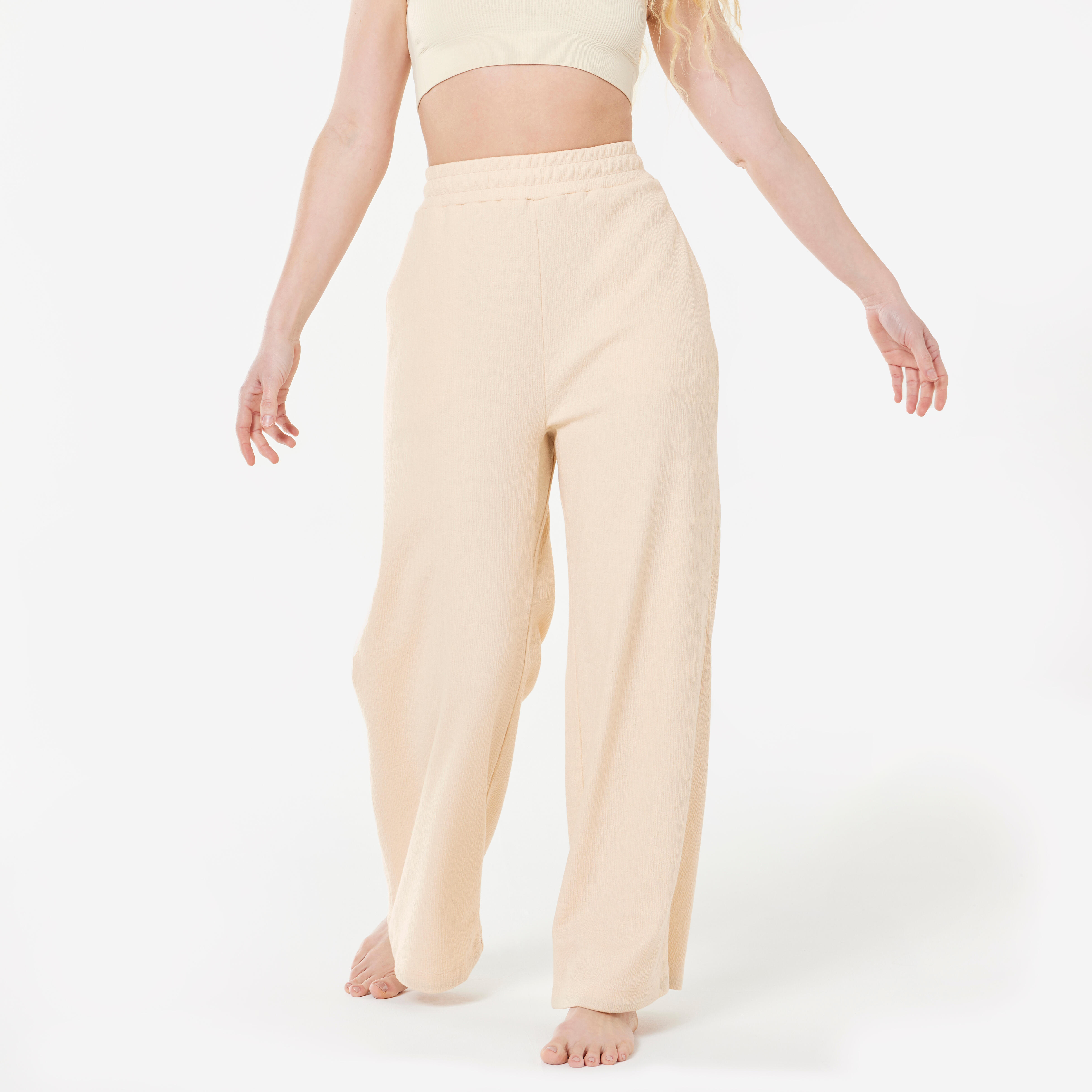 Kimjaly - Pantalon Yoga Retreat - Pantalons - Panoplies Training Adultes - Beige - 38 S - Decathlon