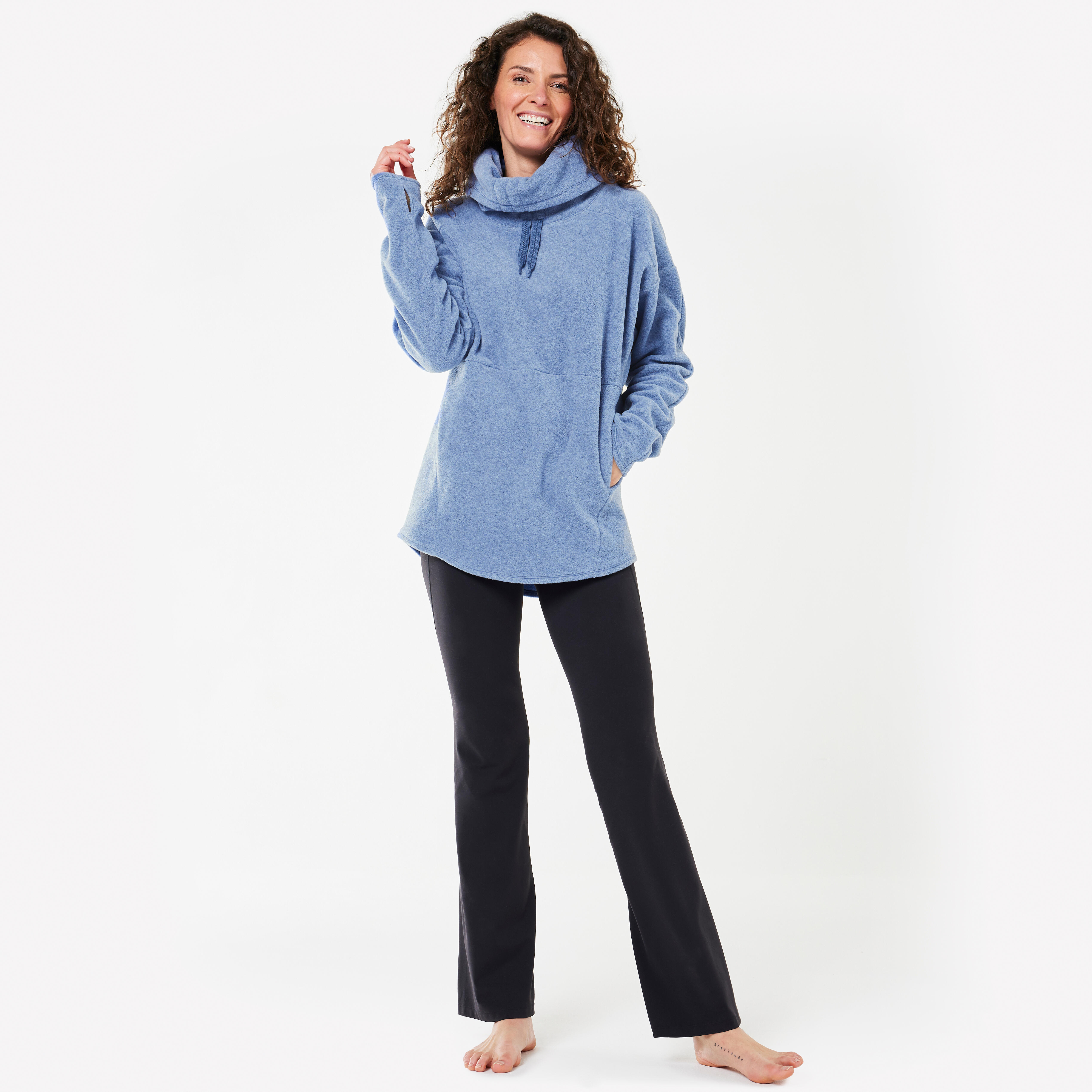 Women's High Collar Yoga Fleece Sweatshirt - KIMJALY