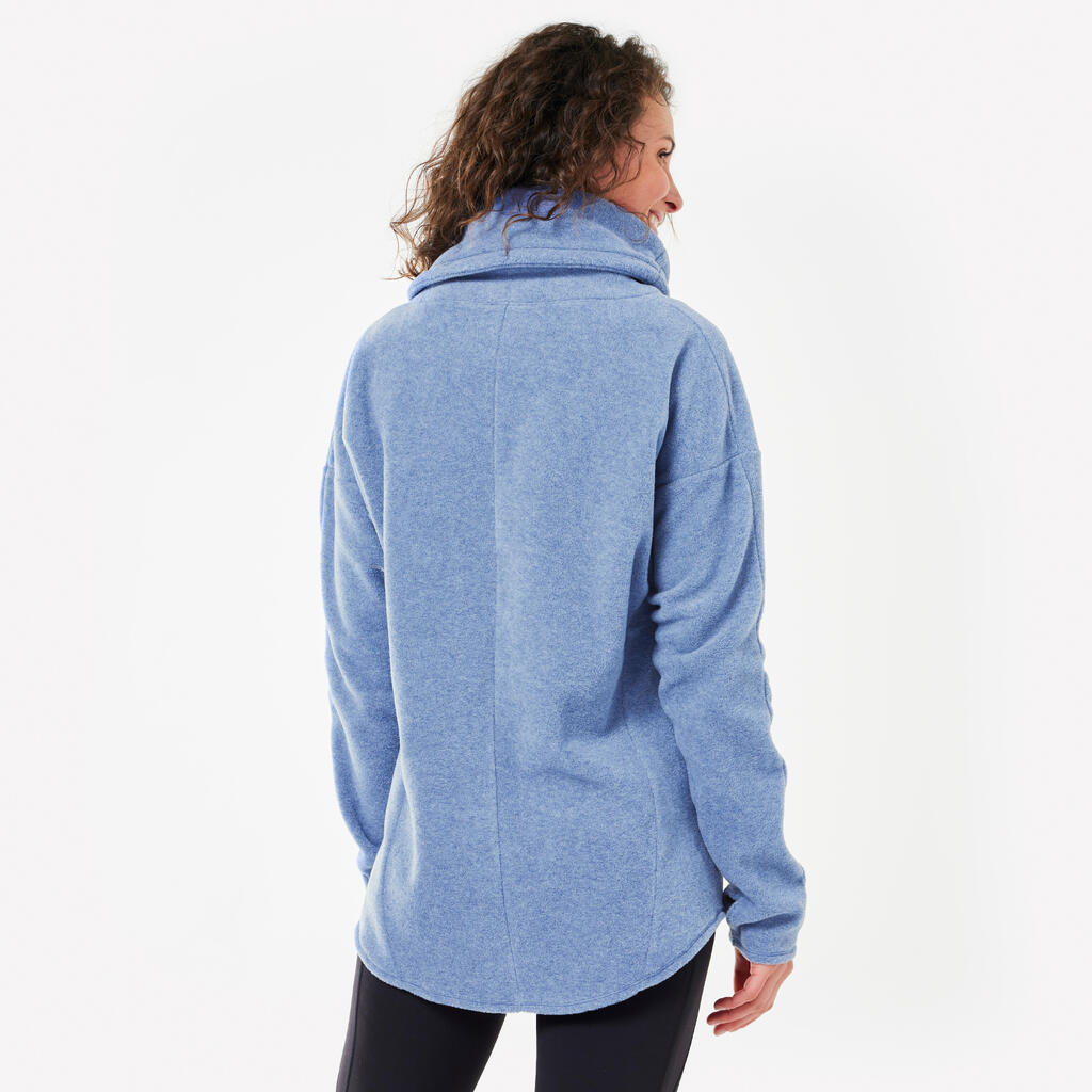 Sweatshirt Damen Fleece hoher Kragen - blau 