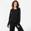 Long-Sleeved Gentle Yoga Cotton T-Shirt - Black