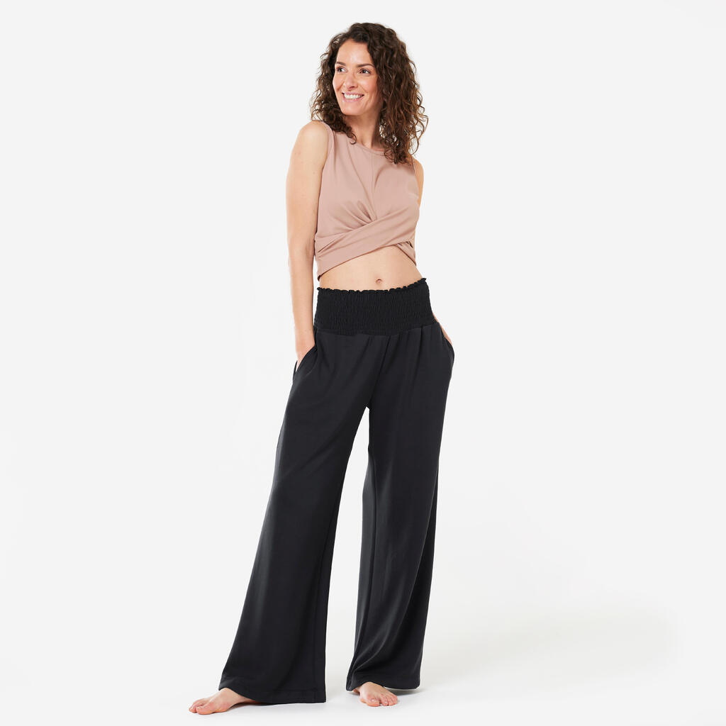 Loose Yoga Bottoms Smock - Black