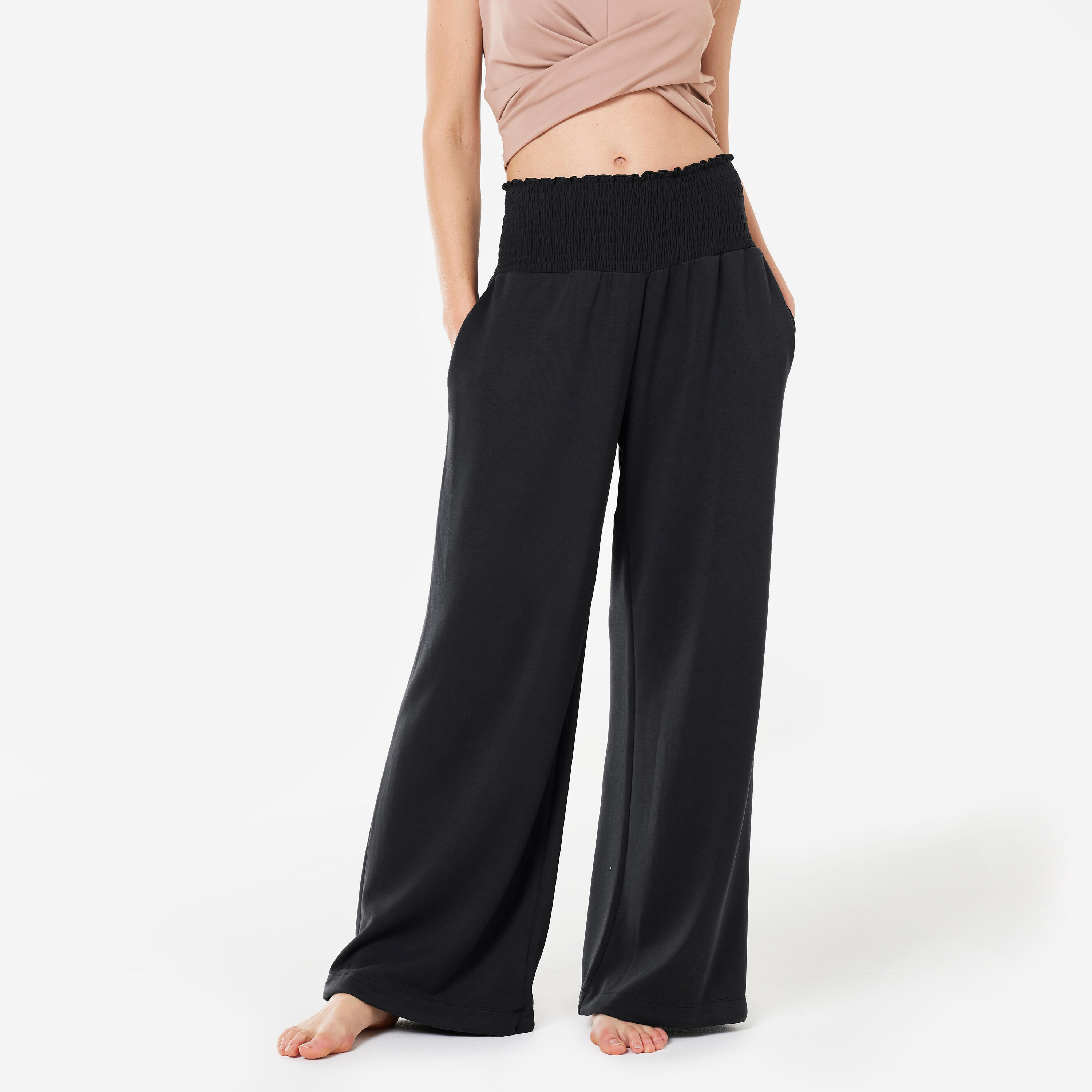 KIMJALY Loose Yoga Bottoms Smock - Black