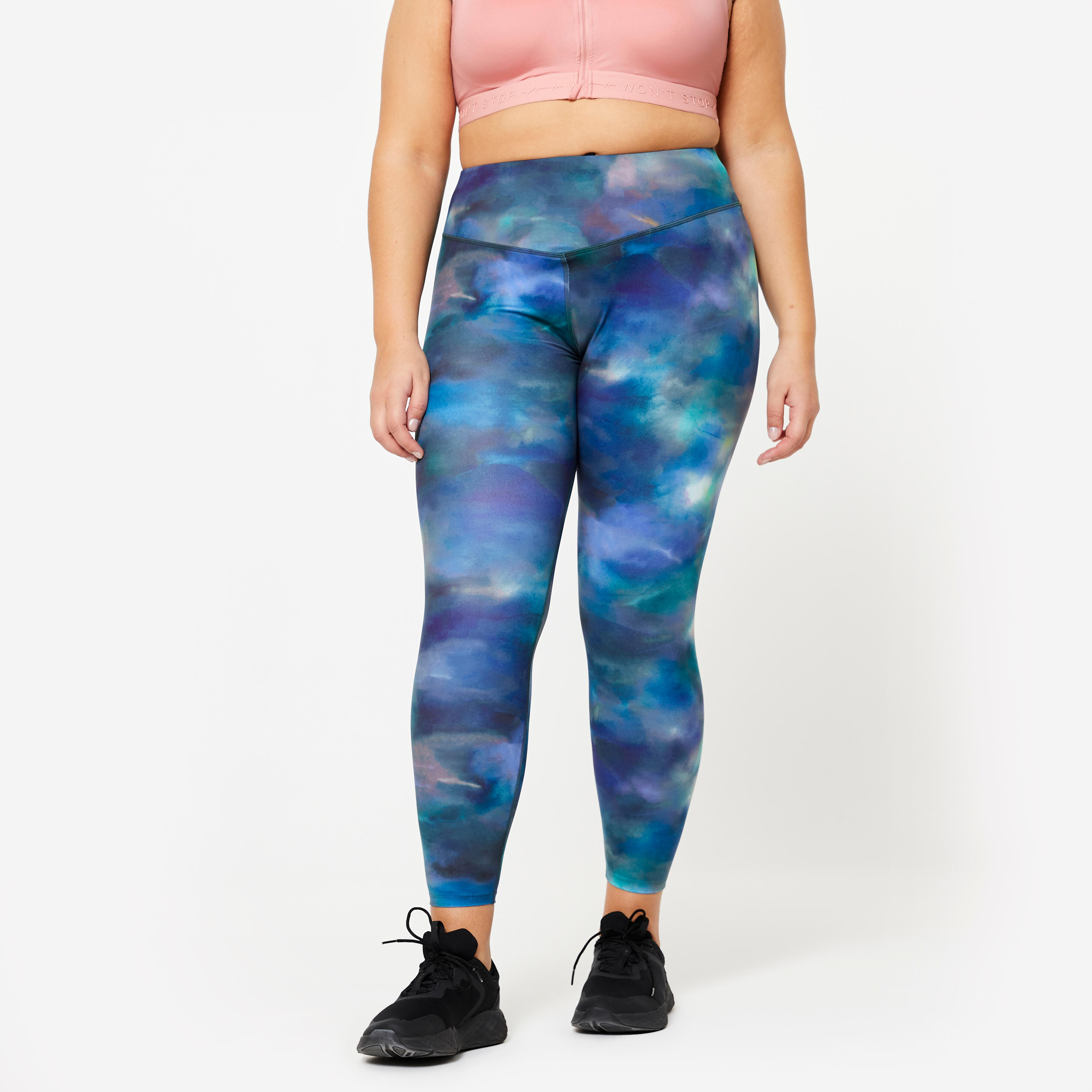 Leggings a vita alta da donna, multicolore