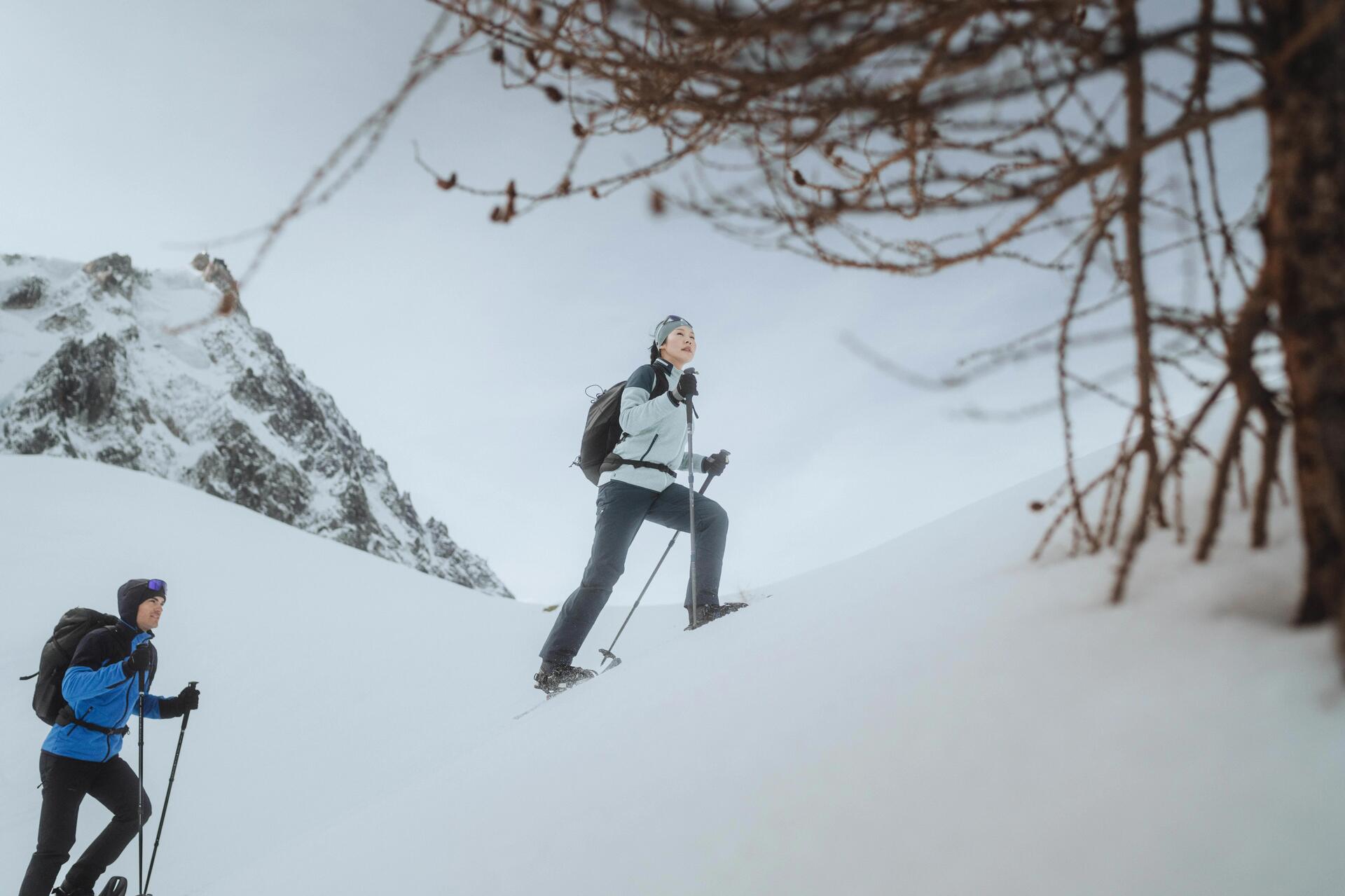 two women snowshoeing