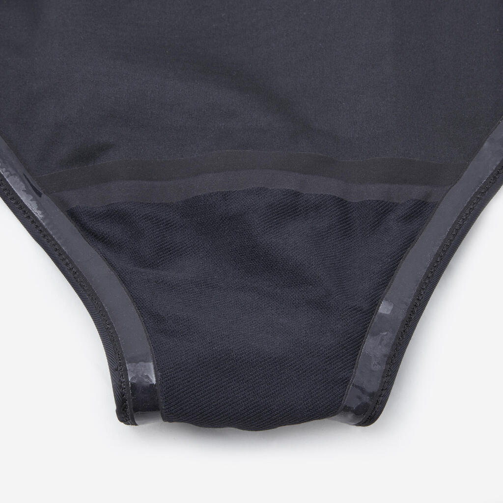 Moteriškas vientisas menstruacinis maudymosi kostiumėlis „Smoon Tethys“, juodas