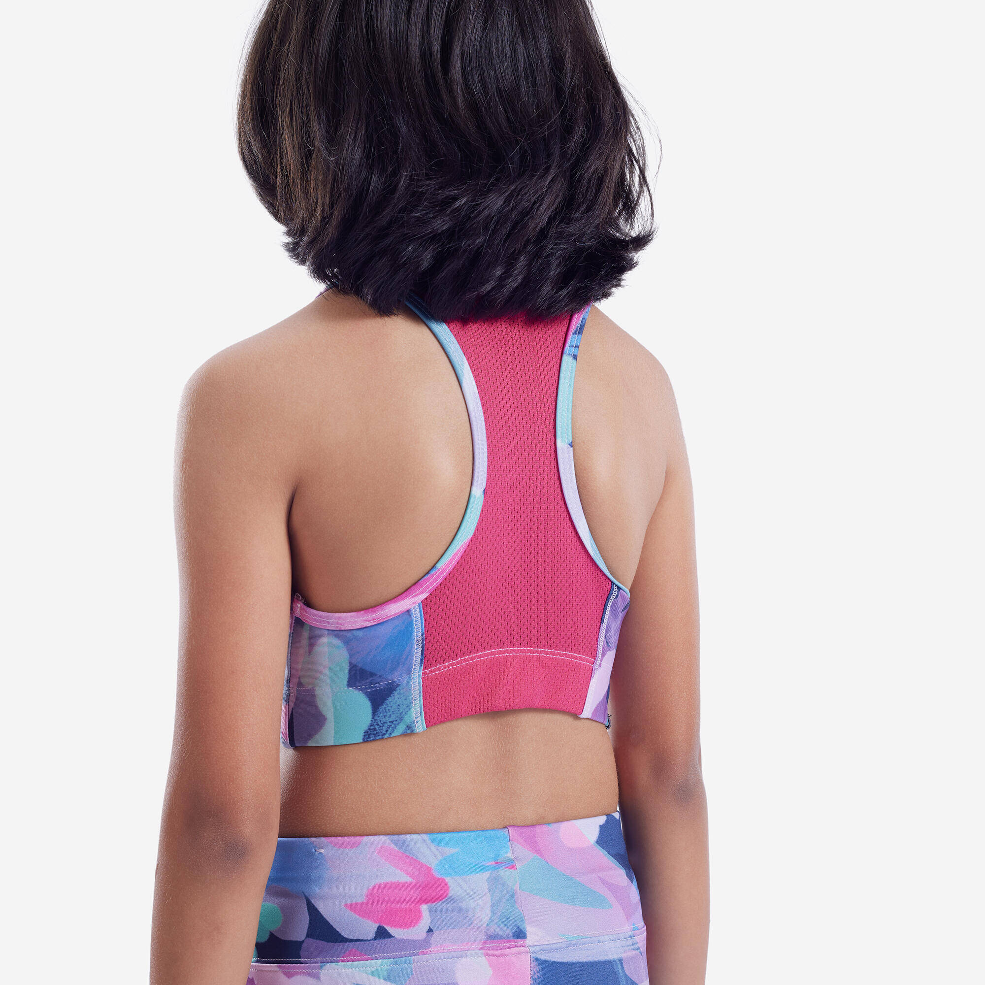 Girls' Breathable Sports Bra - Blue/Pink -  3