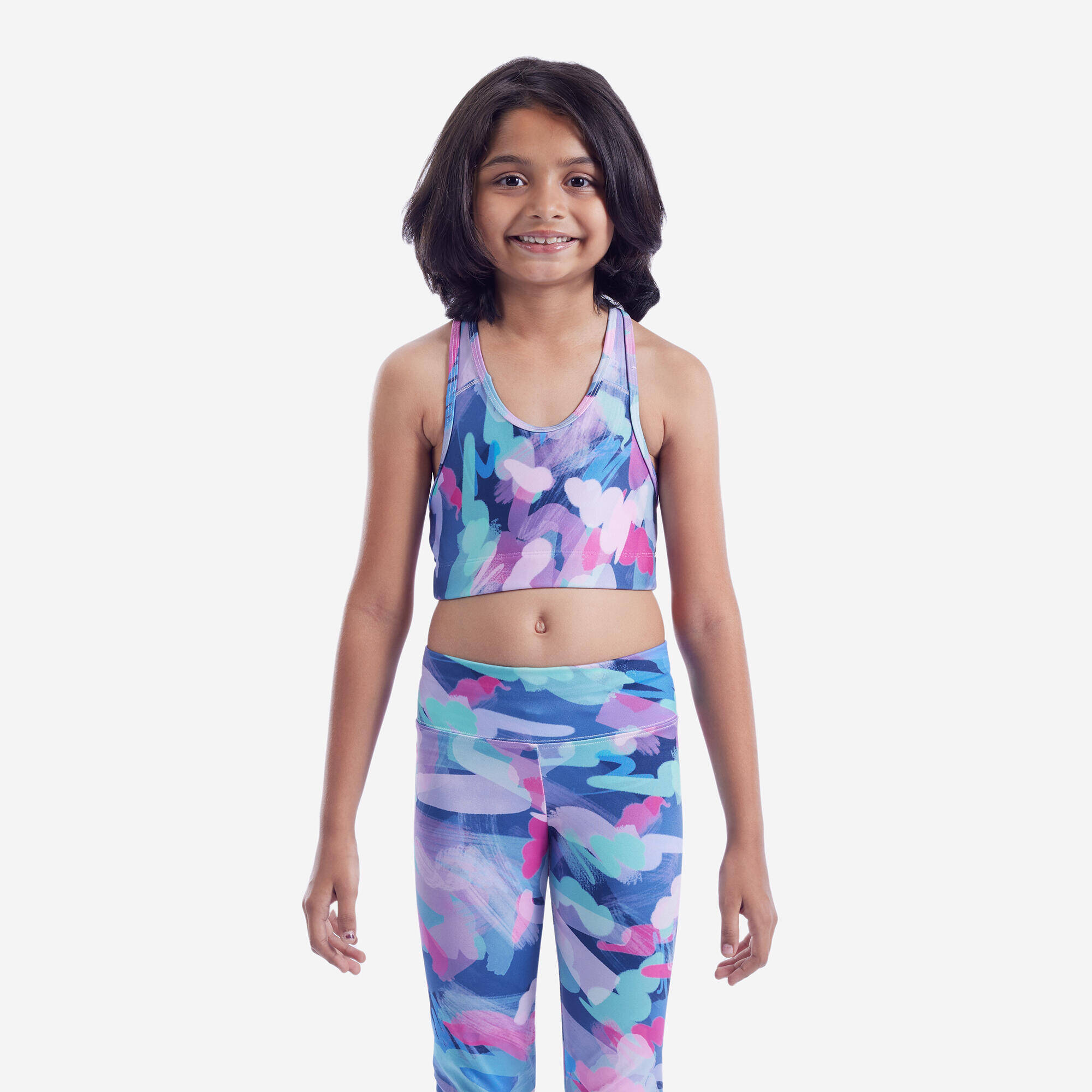 Girls' Breathable Sports Bra - Blue/Pink -  2