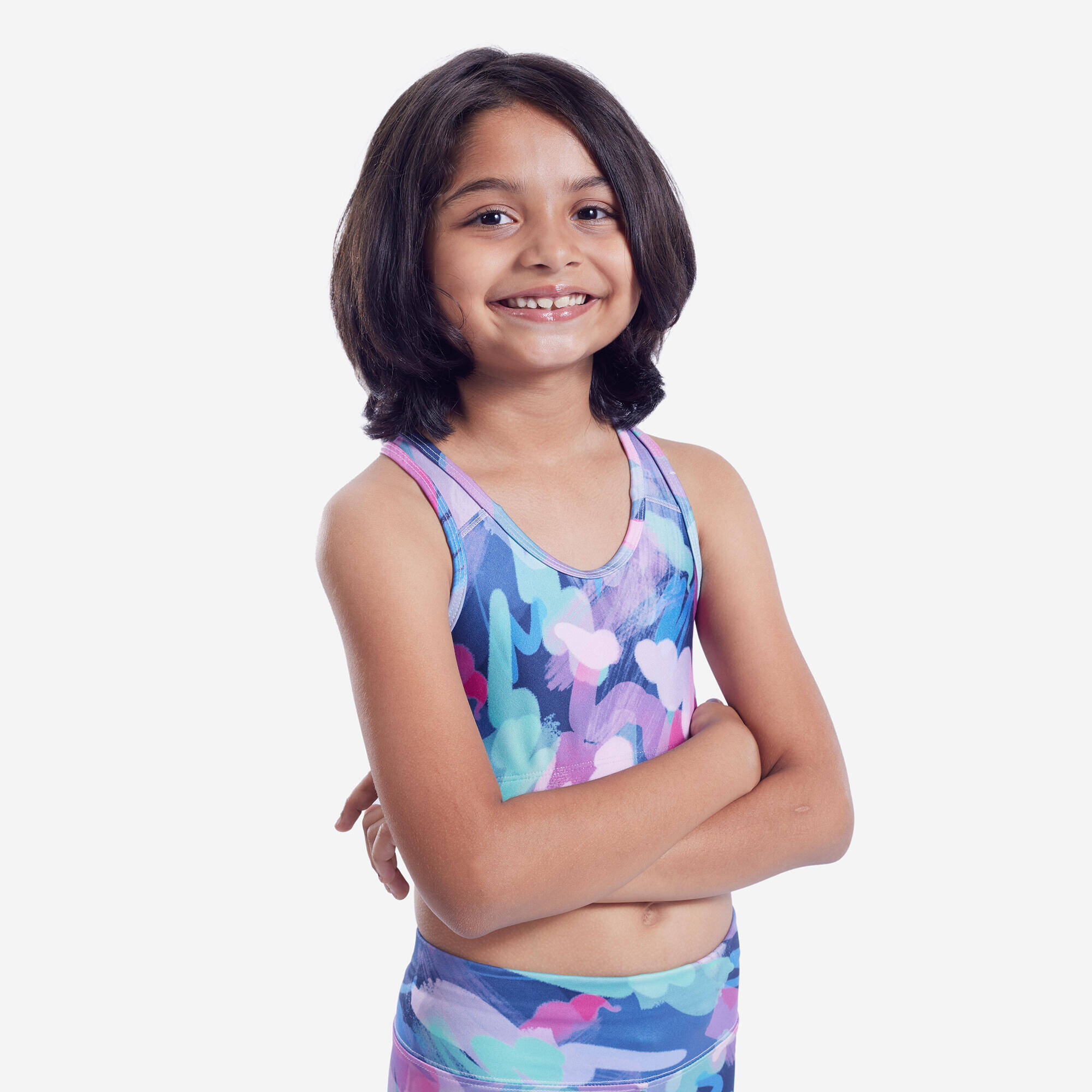 Girls' Breathable Sports Bra - Blue/Pink -  4