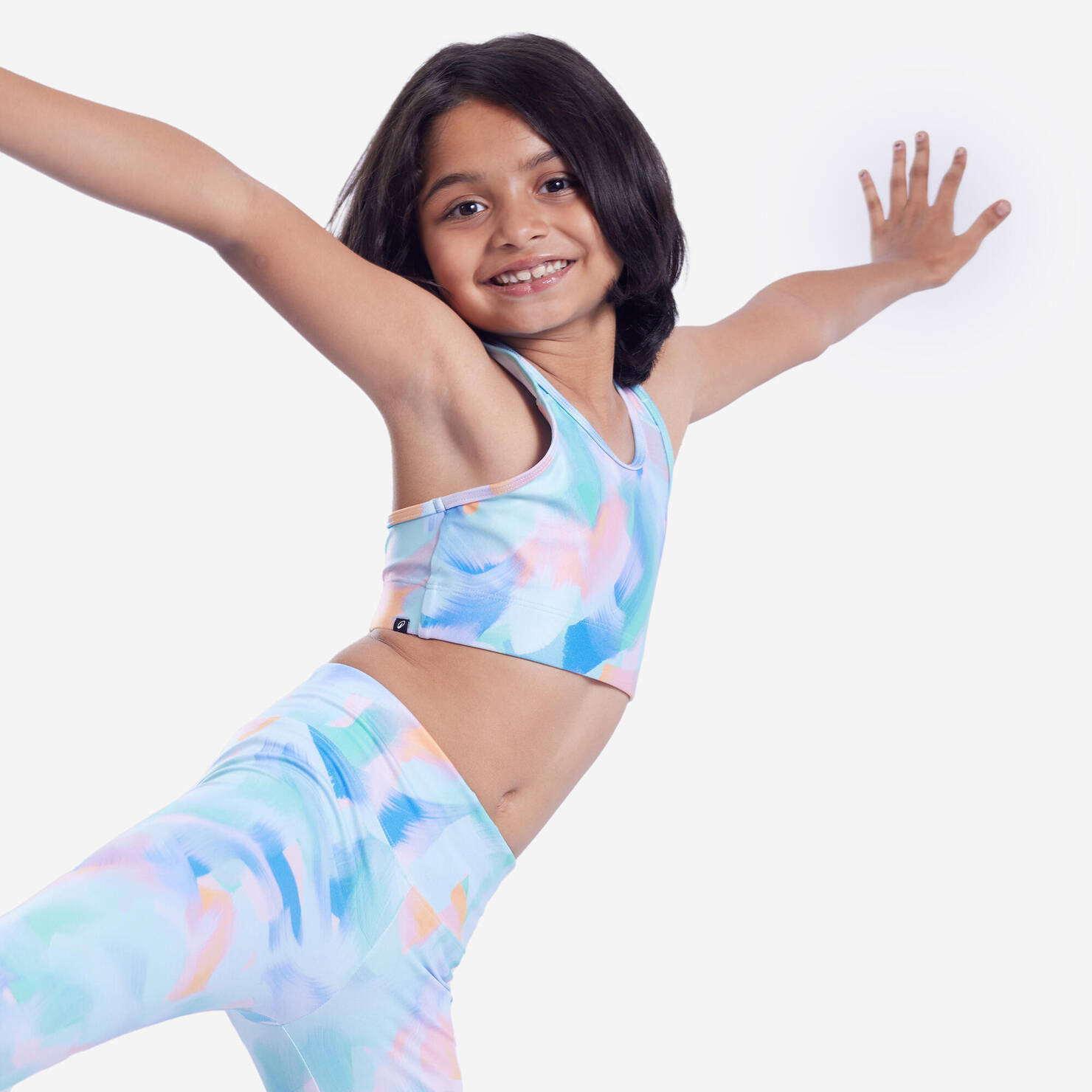 Girls' Breathable Sports Bra - Multicoloured and Blue