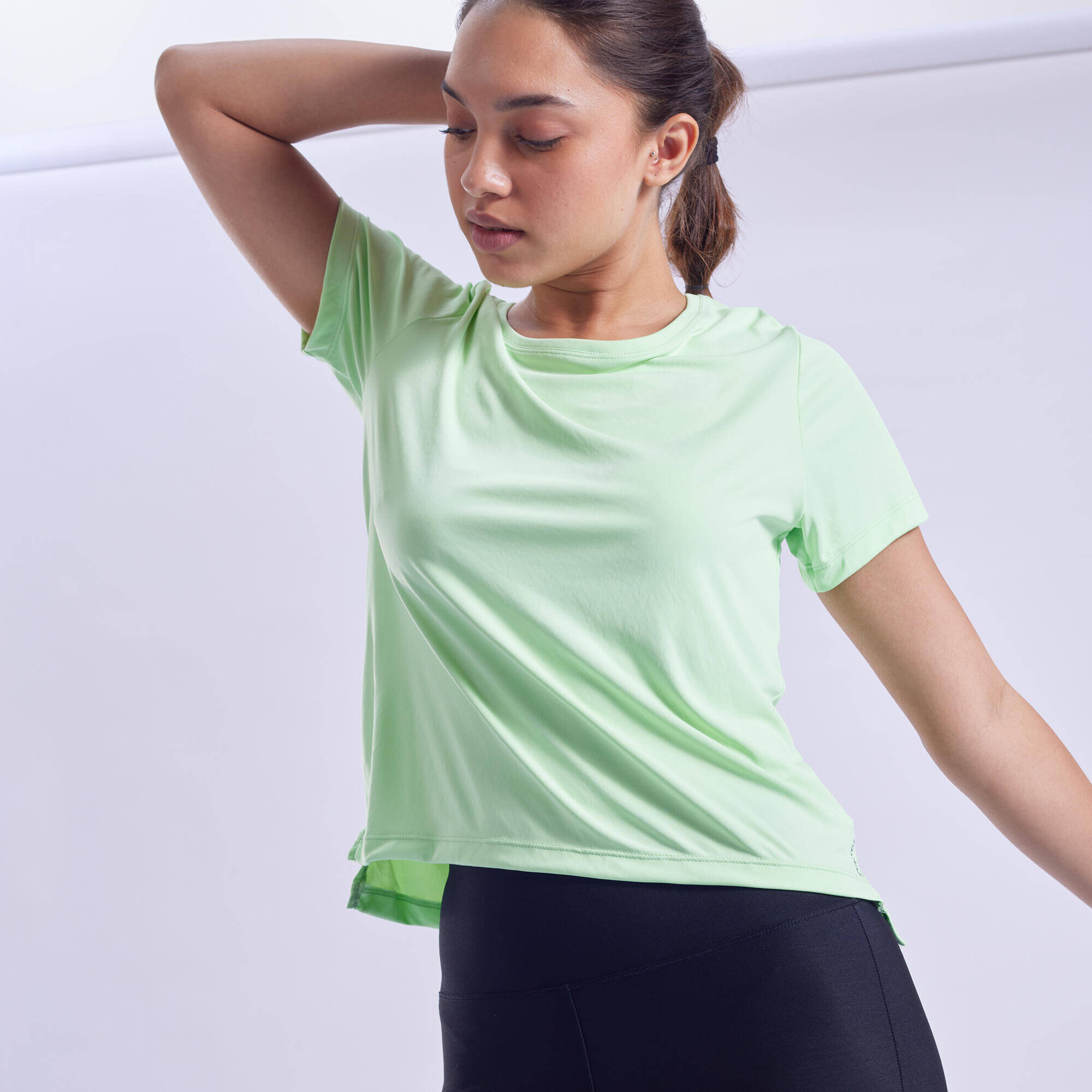 Women Gym Sports T-Shirt - Light Green -  5