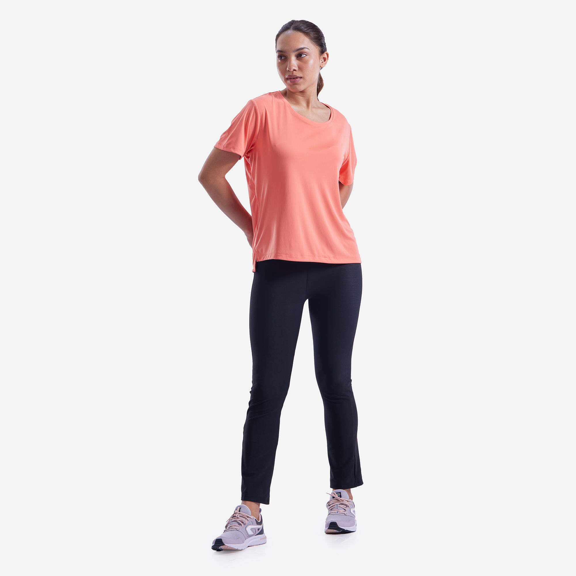 Women's Short-Sleeved Fitness T-Shirt - Orange 2/5
