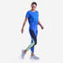 Loose Crew Neck Women's Crop Gym T-Shirt 500 - Lupin Blue