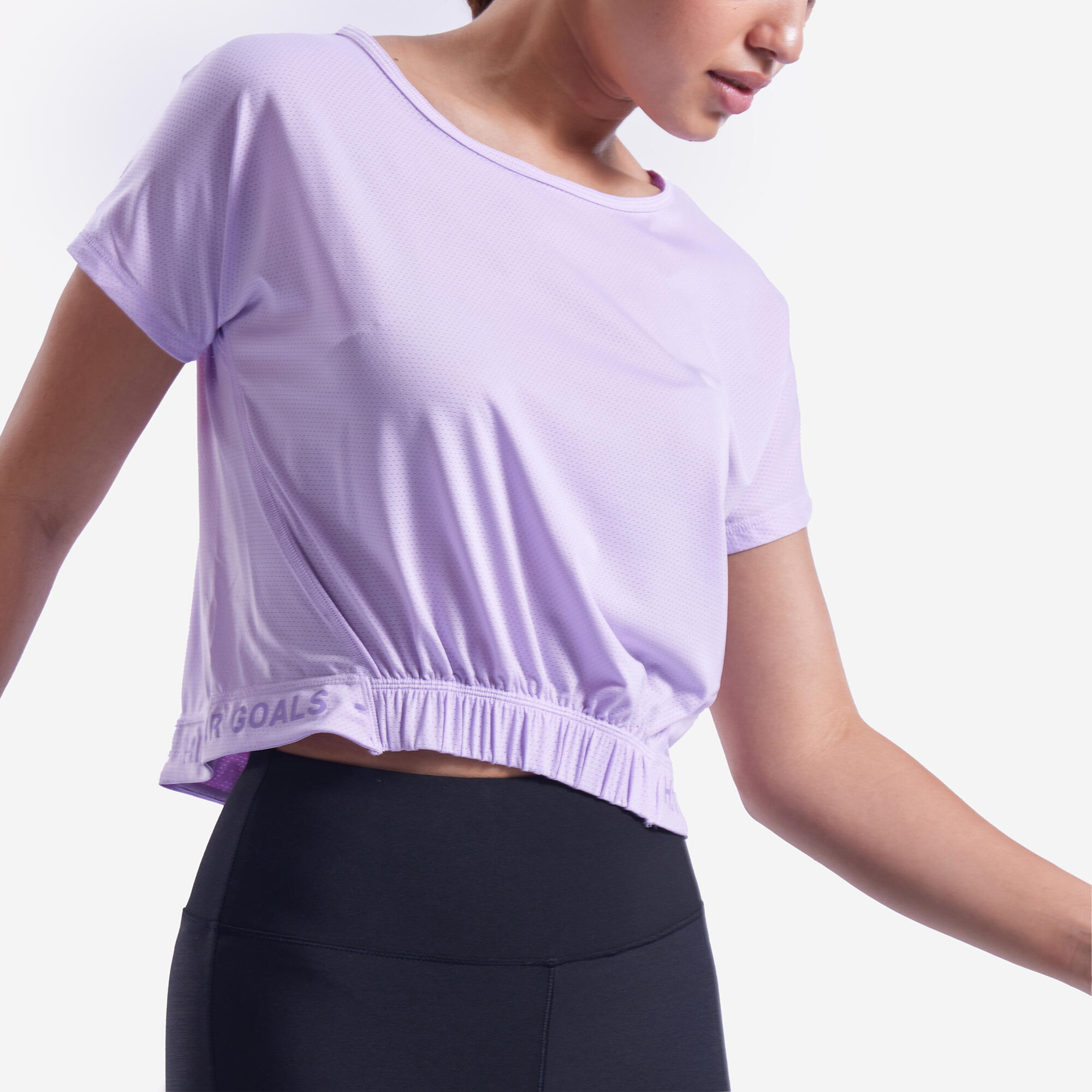 Women Gym Crop T-Shirt Loose Fit - Purple