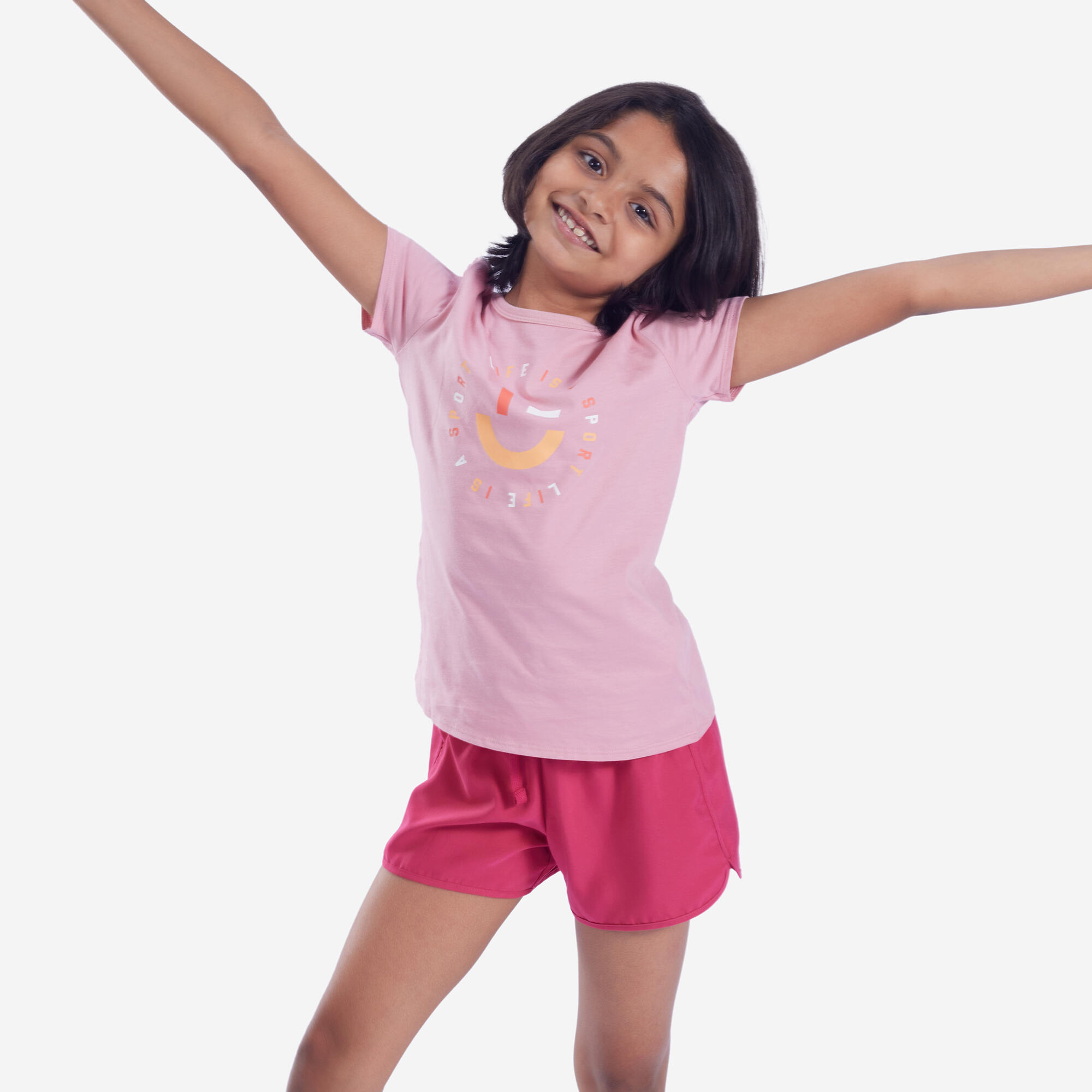 domyos Girls' Multisport Breathable Shorts - Pink-picture-20