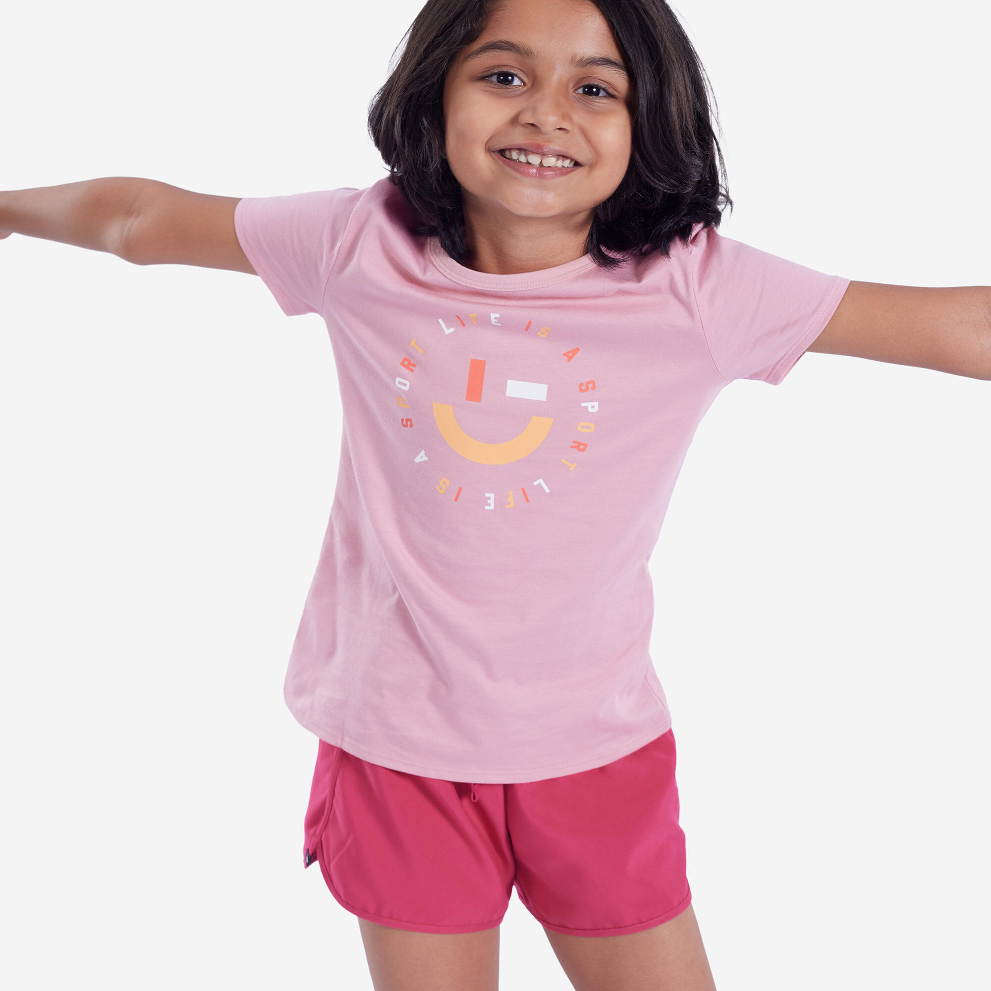 Girls' Multisport Breathable Shorts - Pink