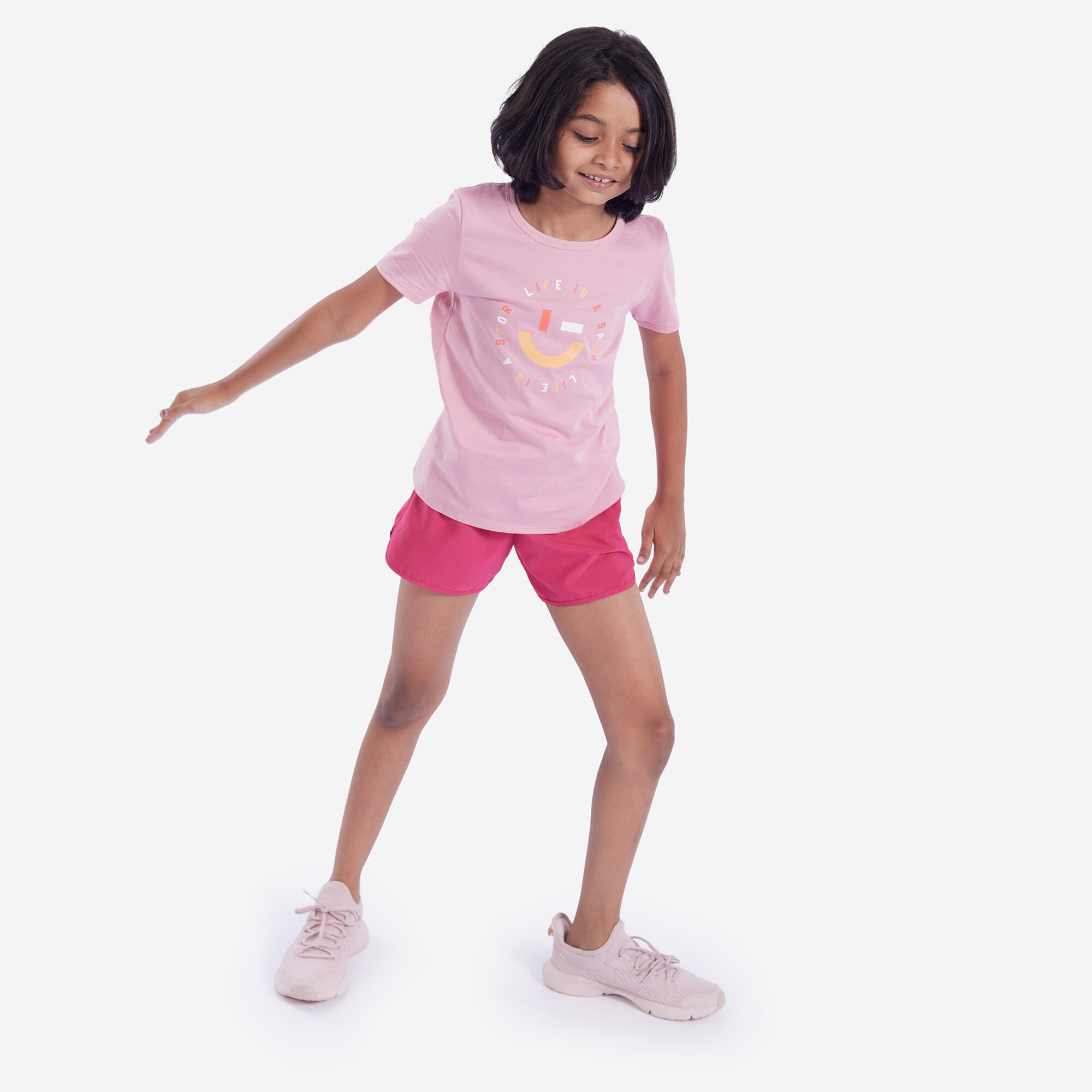 Girls' Multisport Breathable Shorts - Pink