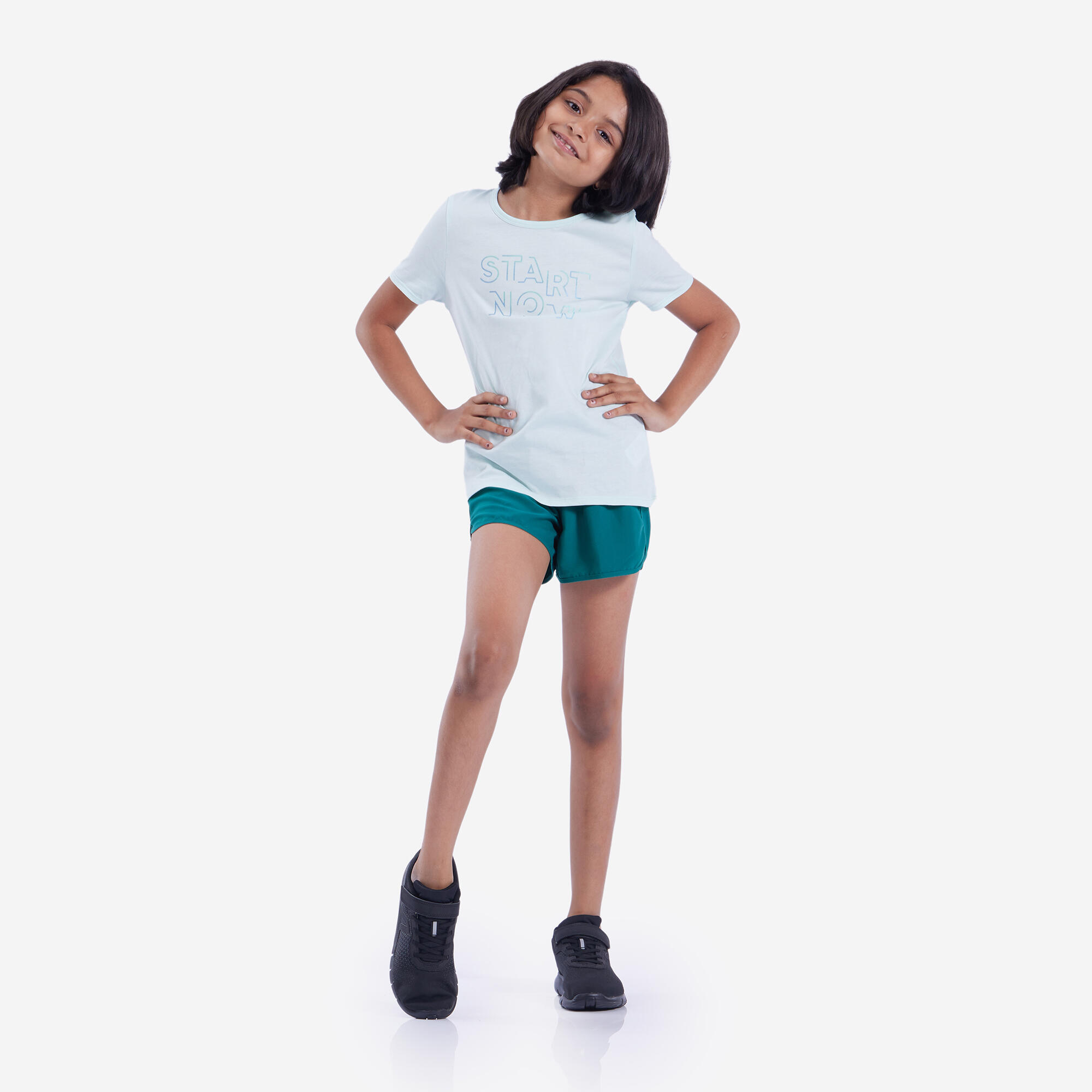 Girls' Multisport Breathable Shorts - Pine Green