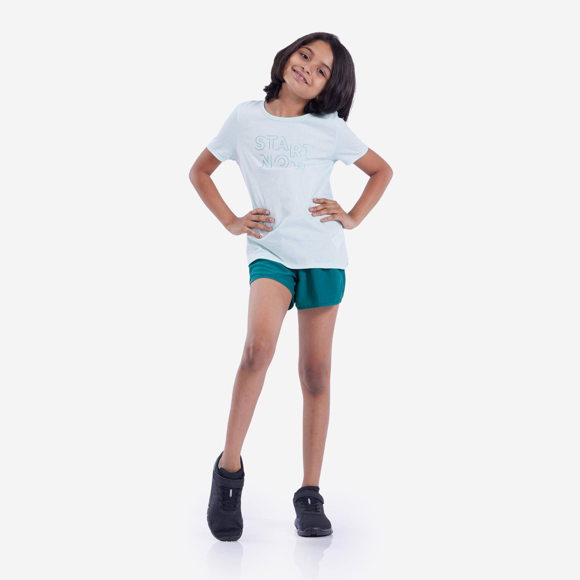 Girls' Multisport Breathable Shorts - Pine Green -  5