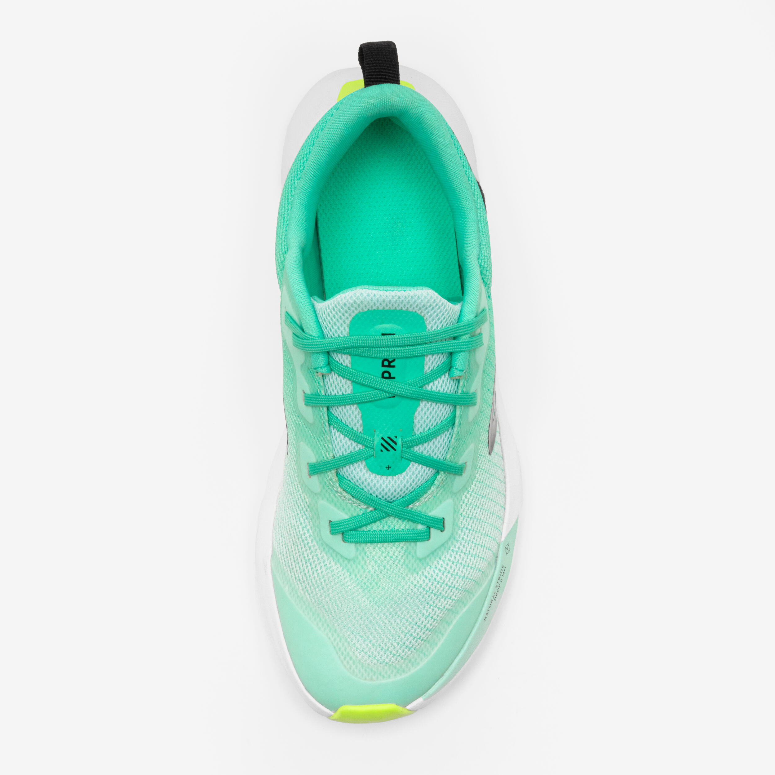Chaussures de running drop 0 Enfant KIPRUN KN500 vertes jaunes noires Decathlon
