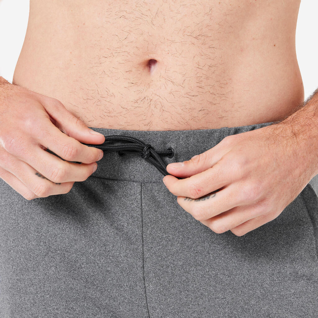 Pantalon yoga doux extensible homme, gris foncé