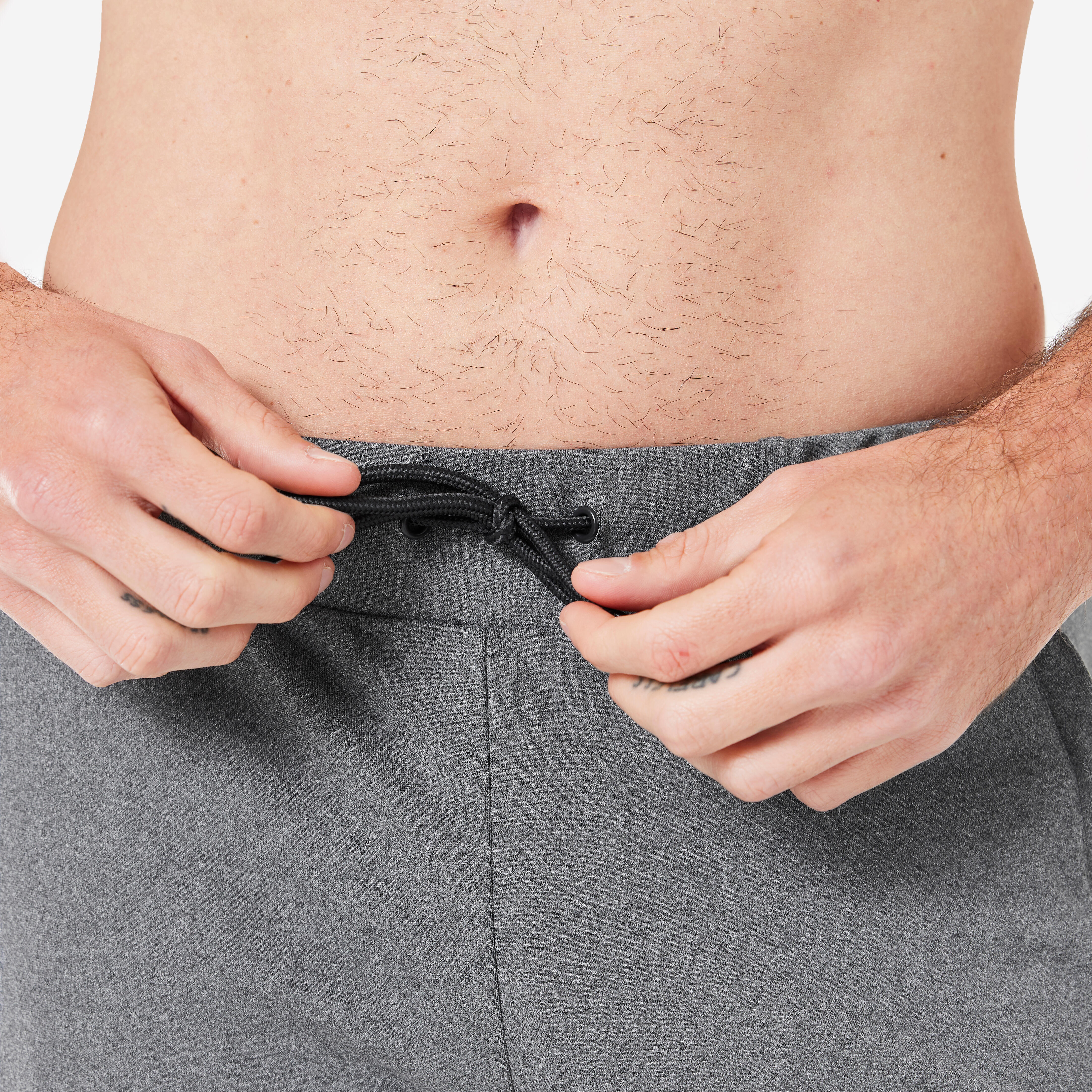 Pantaloni uomo yoga silm poliestere traspirante grigi KIMJALY Decathlon