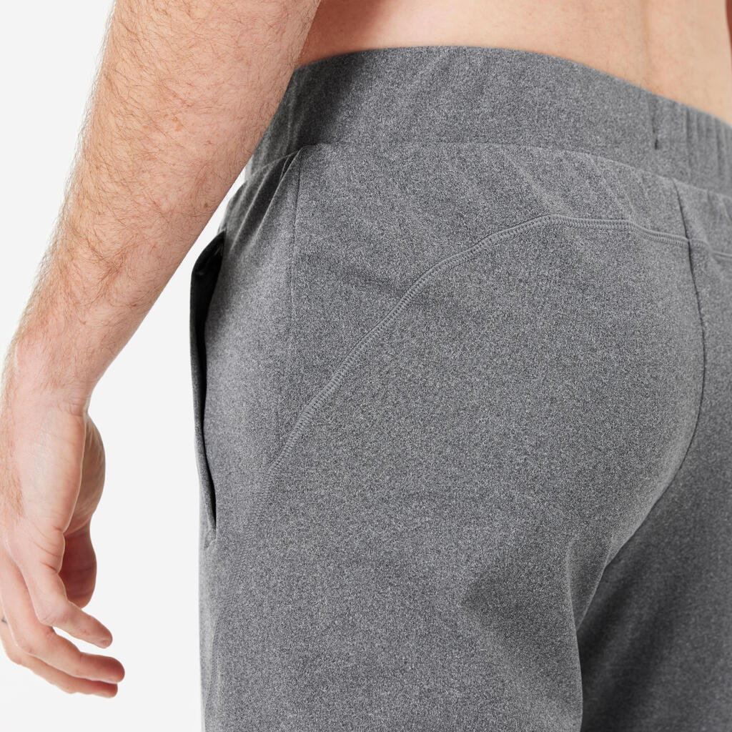 Pantalon yoga doux extensible homme, gris foncé