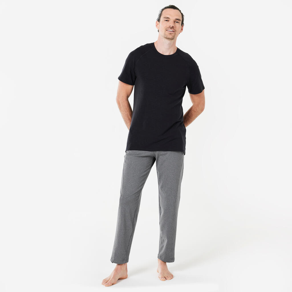 Pantalon yoga doux extensible homme, gris foncé