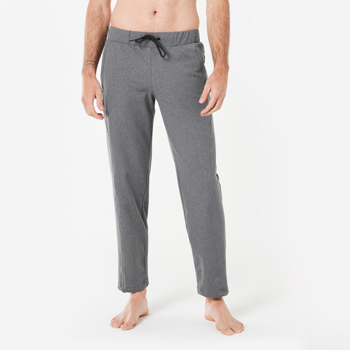 Pantalon yoga doux extensible homme, gris foncé