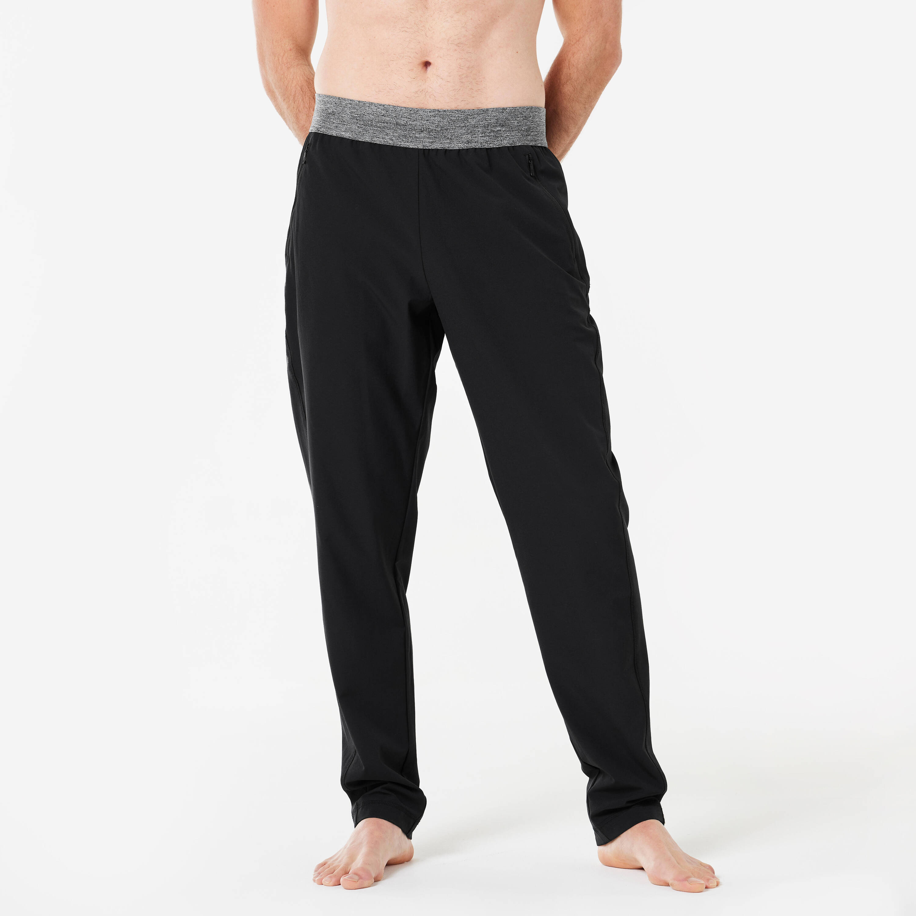 Men Dynamic Yoga Woven Bottoms - Black -  1