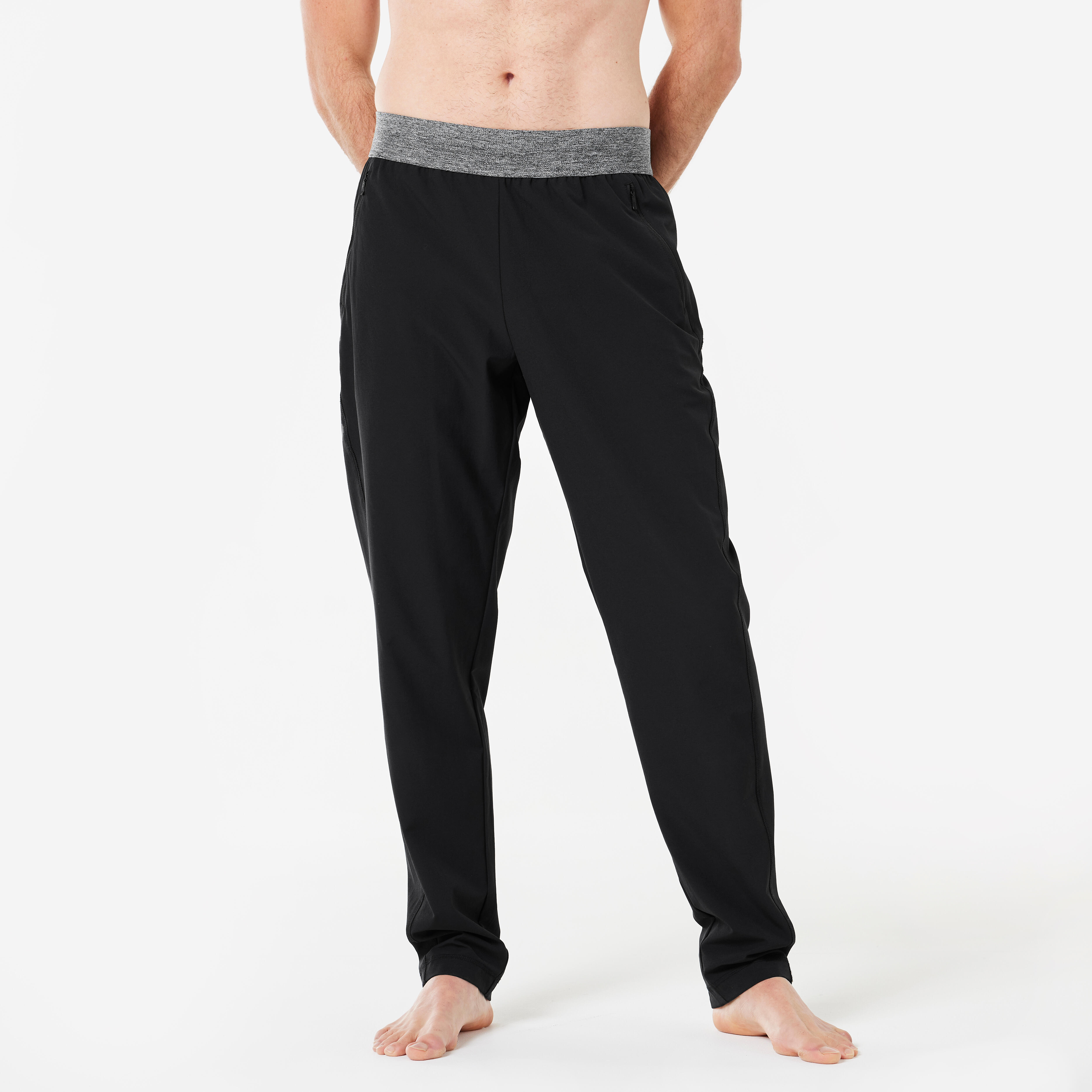 PANTALONI DA YOGA DINAMICI E LEGGERI DA UOMO, NERO