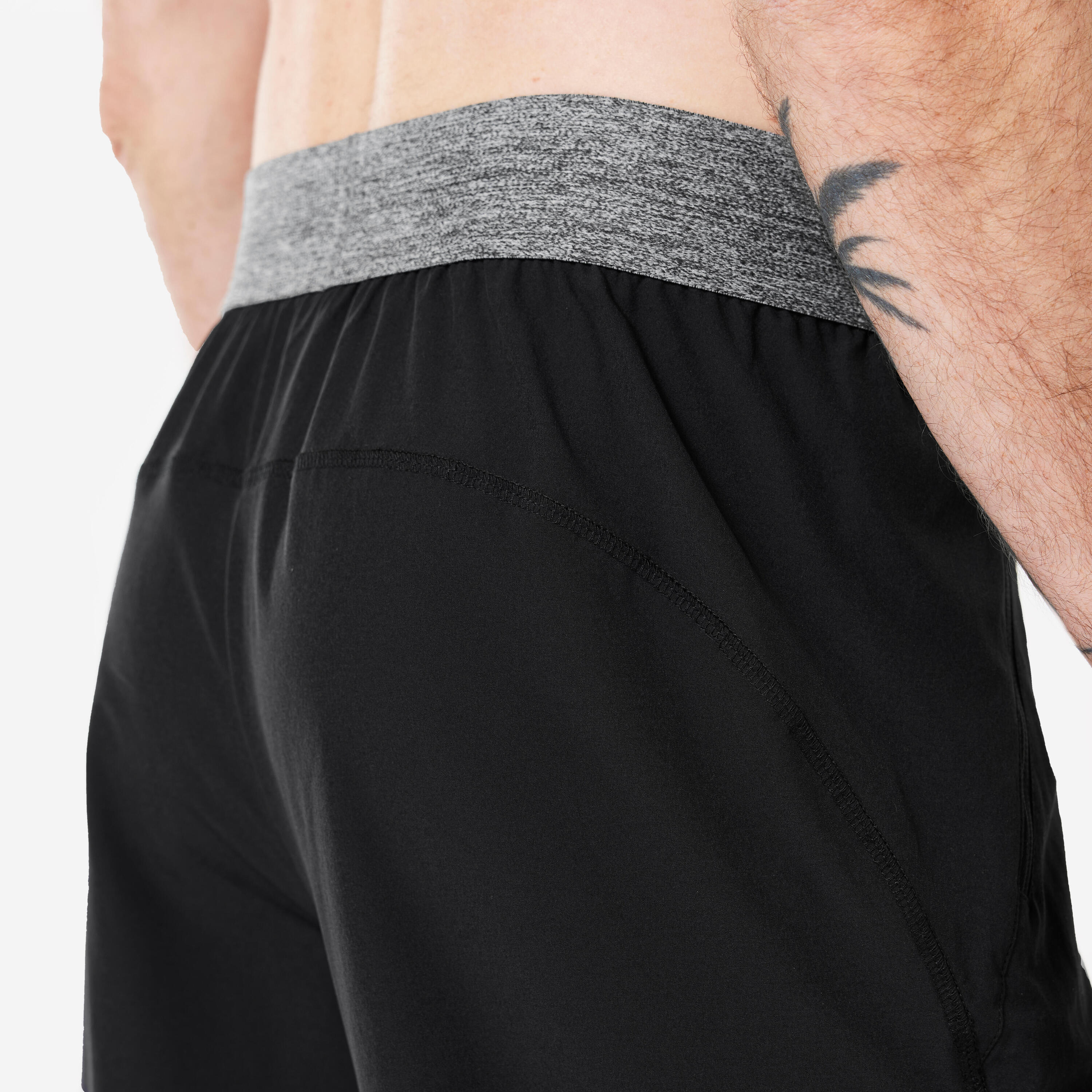 Hose Herren für dynamisches Yoga leicht - schwarz  5/5