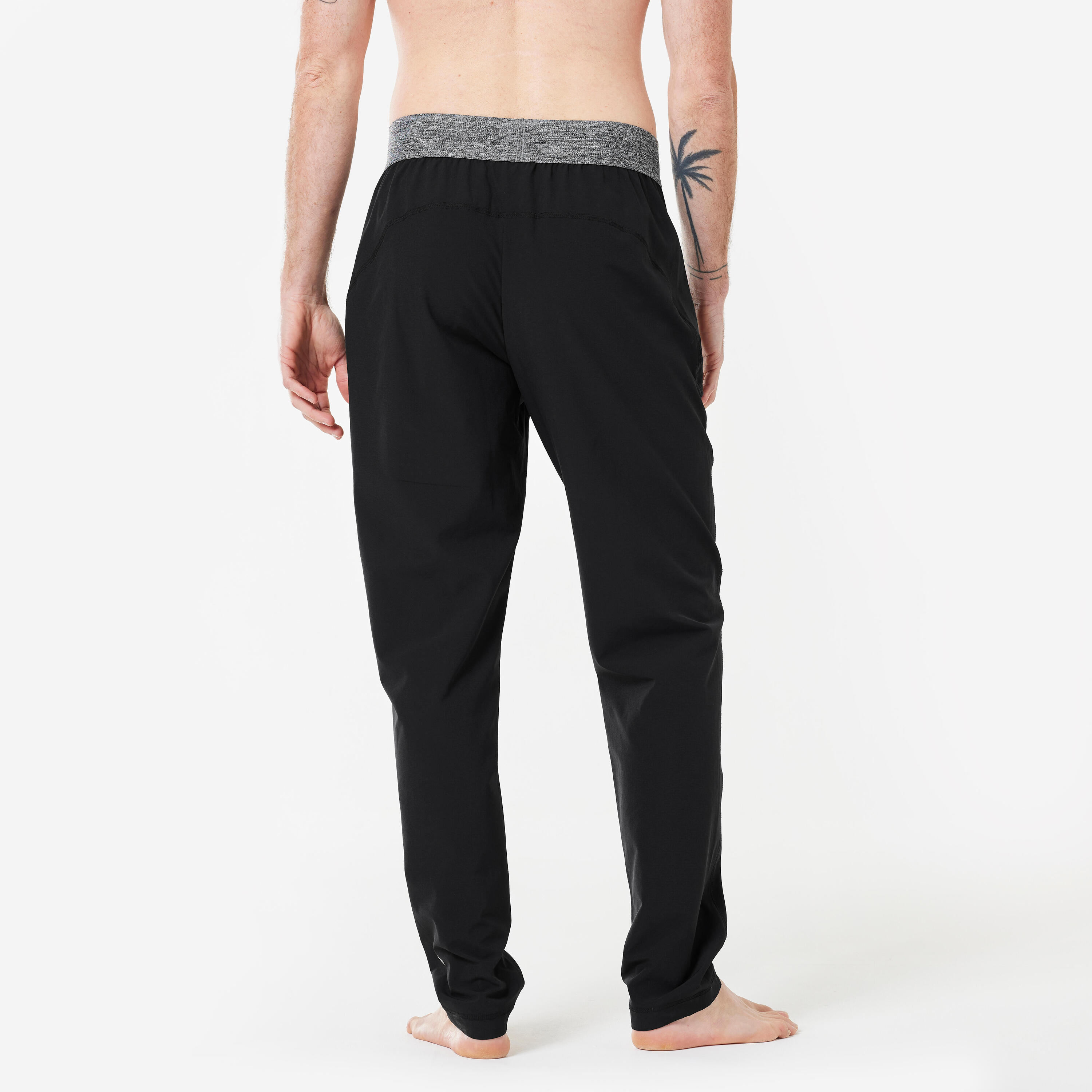 Hose Herren für dynamisches Yoga leicht - schwarz  4/5