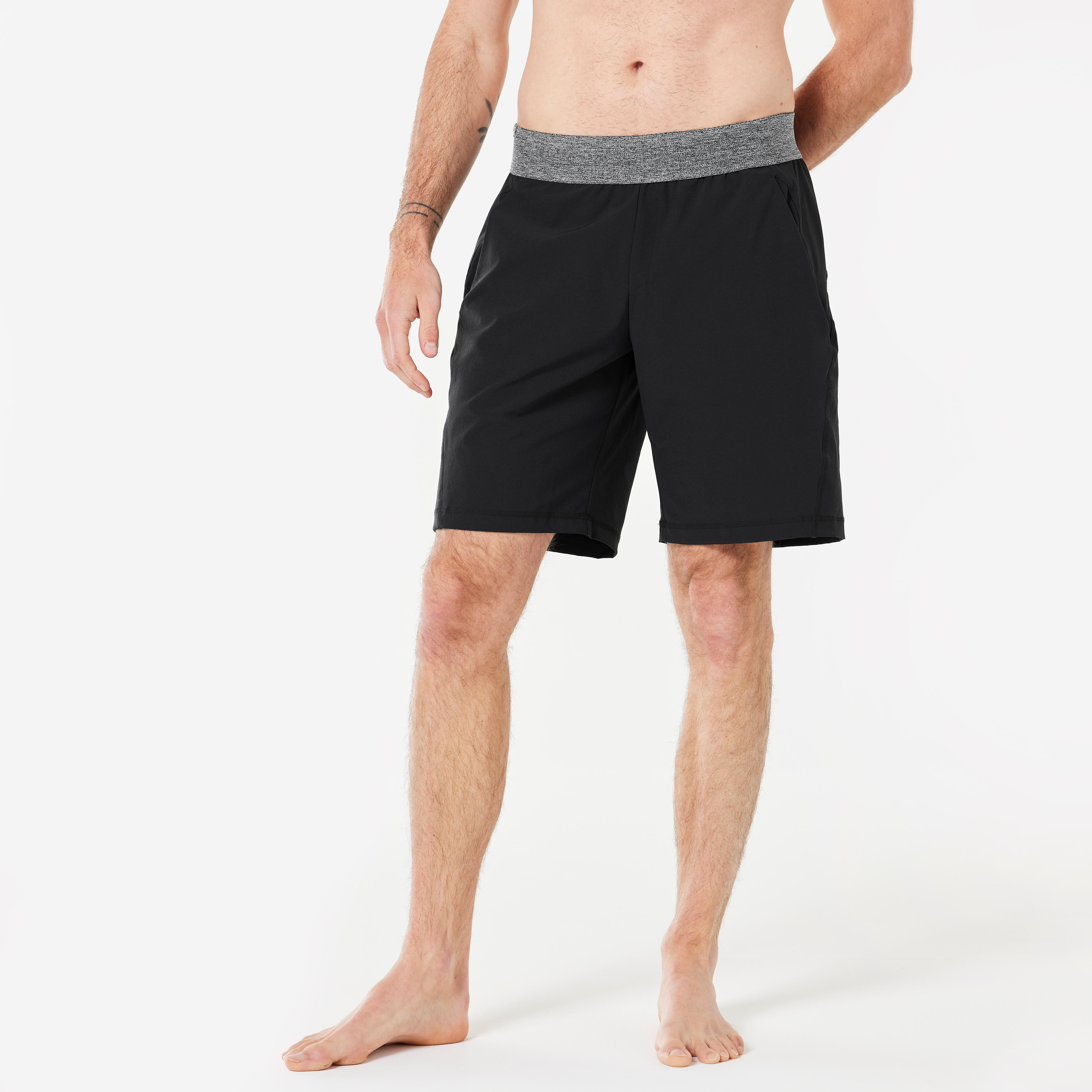 Woven Dynamic Yoga Shorts - Black