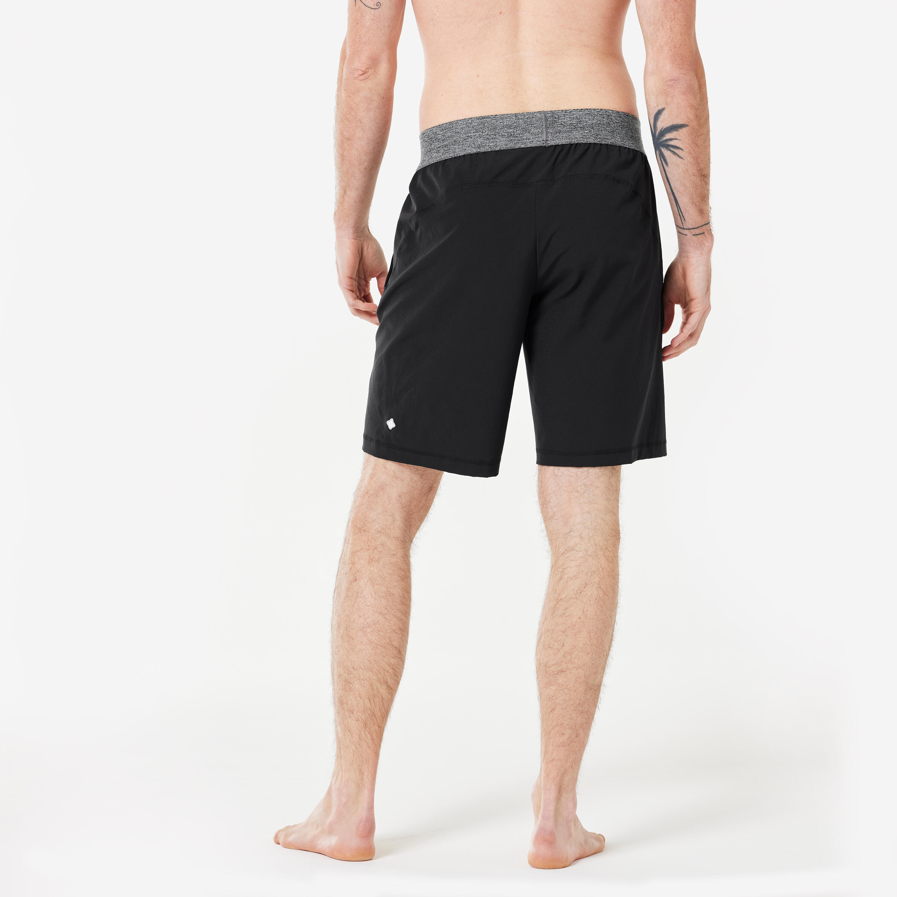 Lichte short voor dynamische yoga heren zwart 4/5