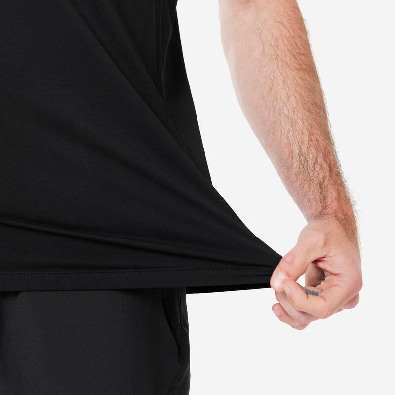 T-Shirt Yoga Herren Zweite-Haut-Effekt Kurzarm ‒ schwarz