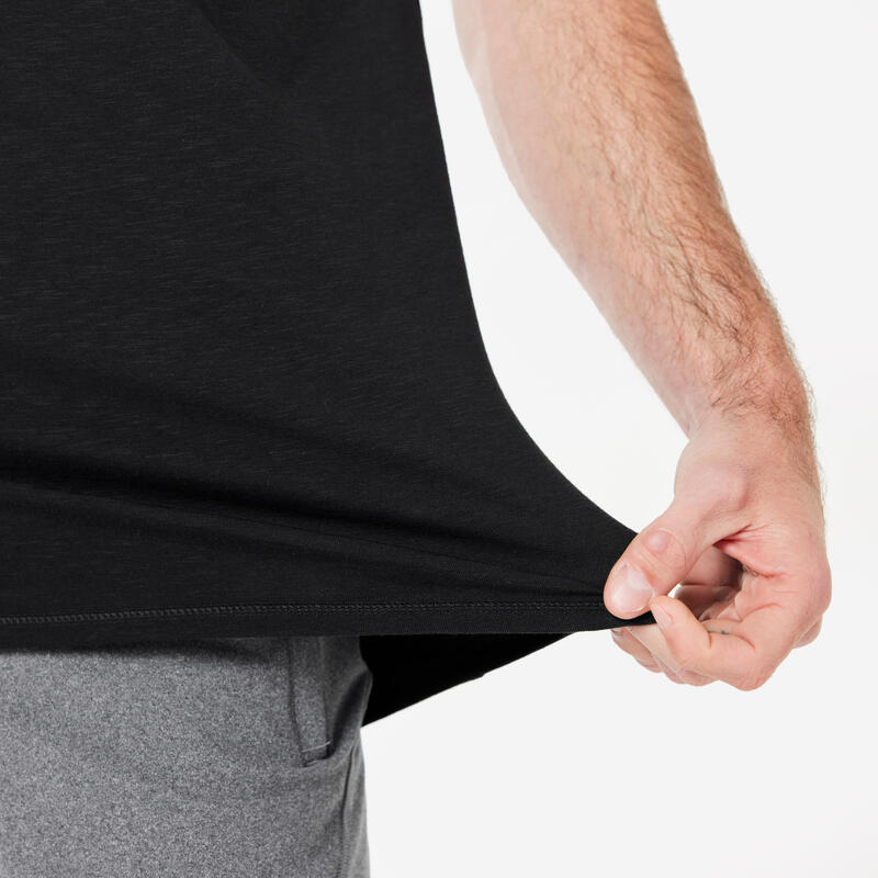 Tricou yoga ușoară Negru grafit Bărbați