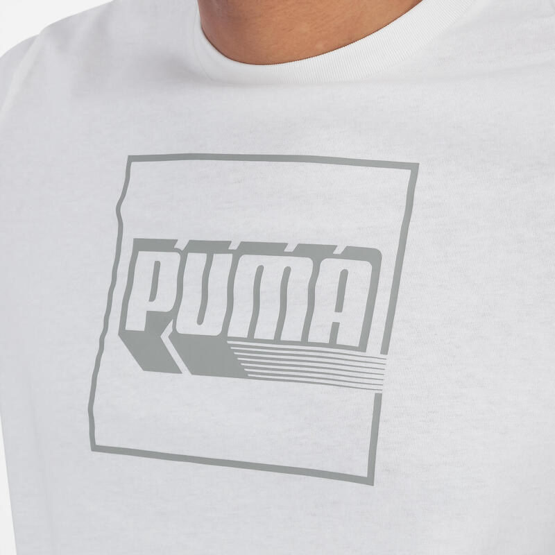 T-shirt de Fitness com Estampado Homem Branco