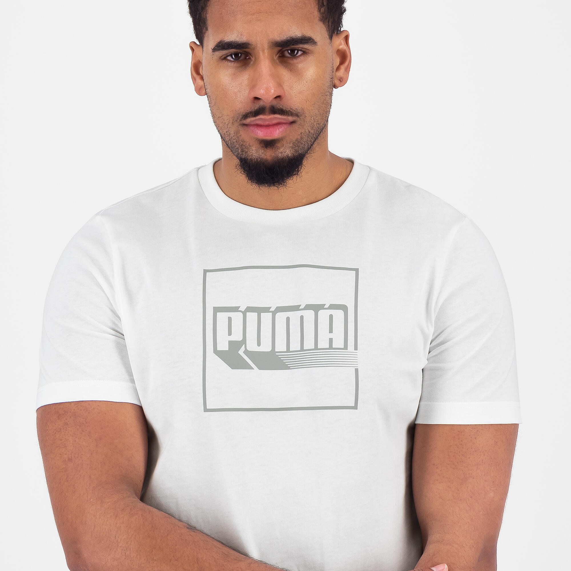 T-shirt bianca Puma uomo regular fit 100% cotone 3/7