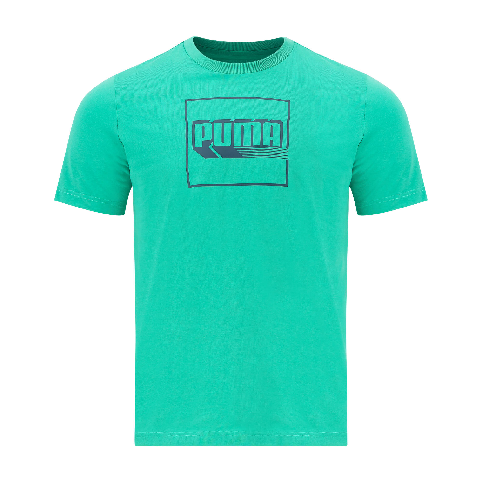 T-shirt Puma uomo palestra regular fit 100% cotone verde chiaro stampata 3/7