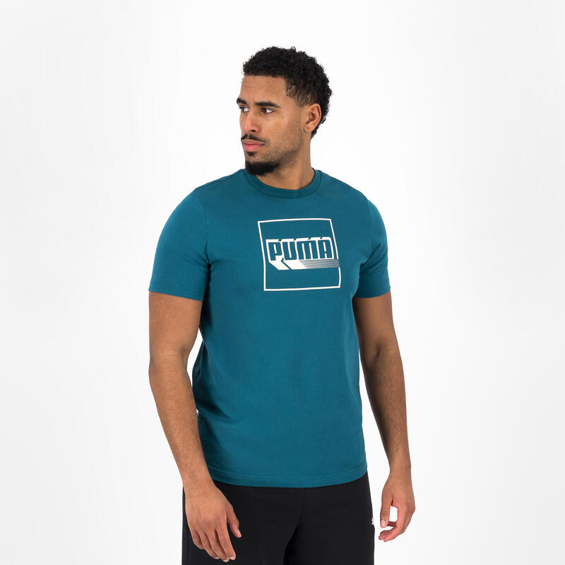 Camiseta Puma Hombre Azul Verde Estampado