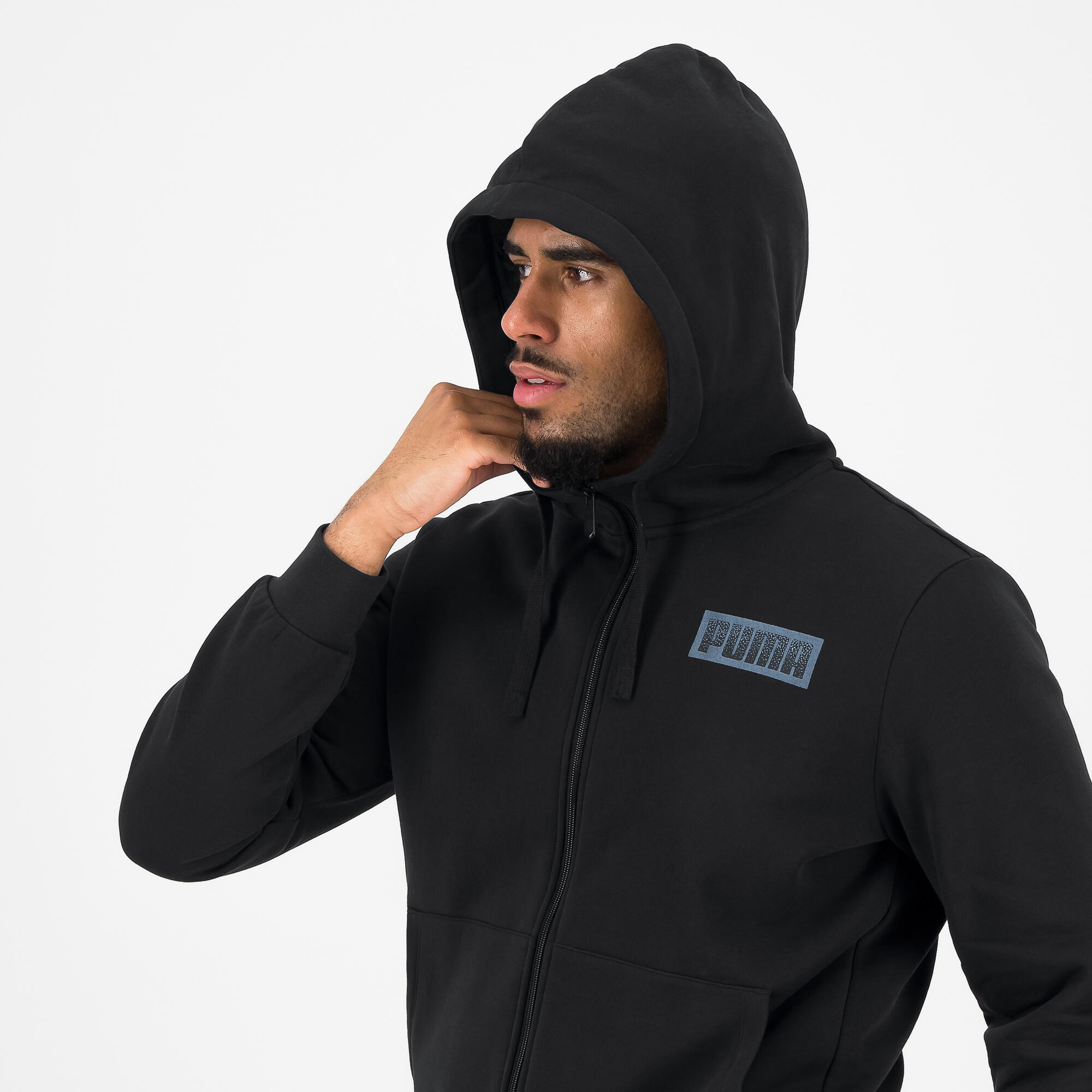 Gebraucht - Puma Kapuzenjacke Herren - bedruckt schwarz  4/7