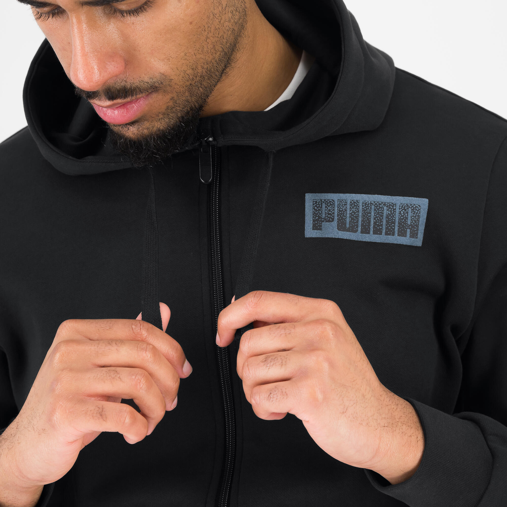 Gebraucht - Puma Kapuzenjacke Herren - bedruckt schwarz  2/7