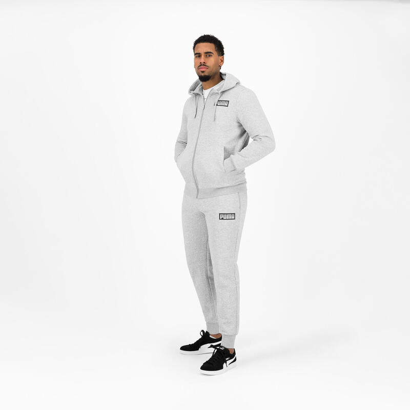Sweat à capuche zippé imprimé Puma homme gris PUMA Decathlon