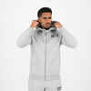 Men's Hooded Zip-Up Print Sweatshirt - Grey