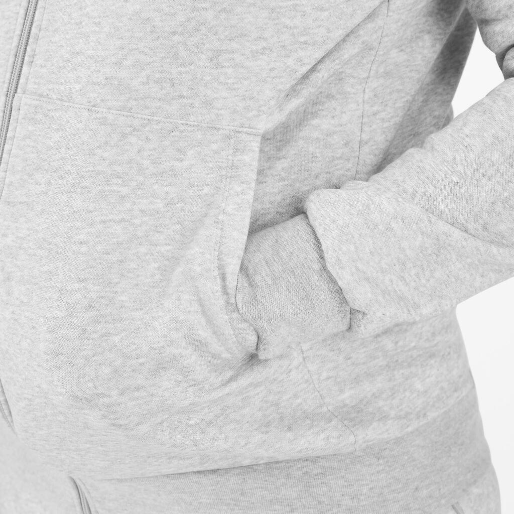 Men's Hooded Zip-Up Print Sweatshirt - Grey