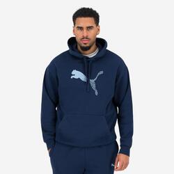 Sweat à capuche imprimé logo Puma homme - bleu marine