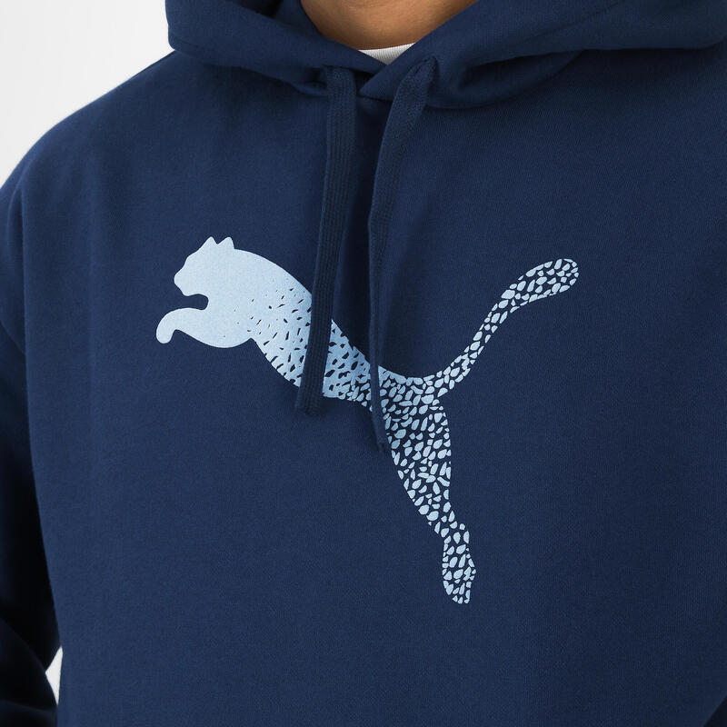 Sweat à capuche imprimé logo Puma homme - bleu marine